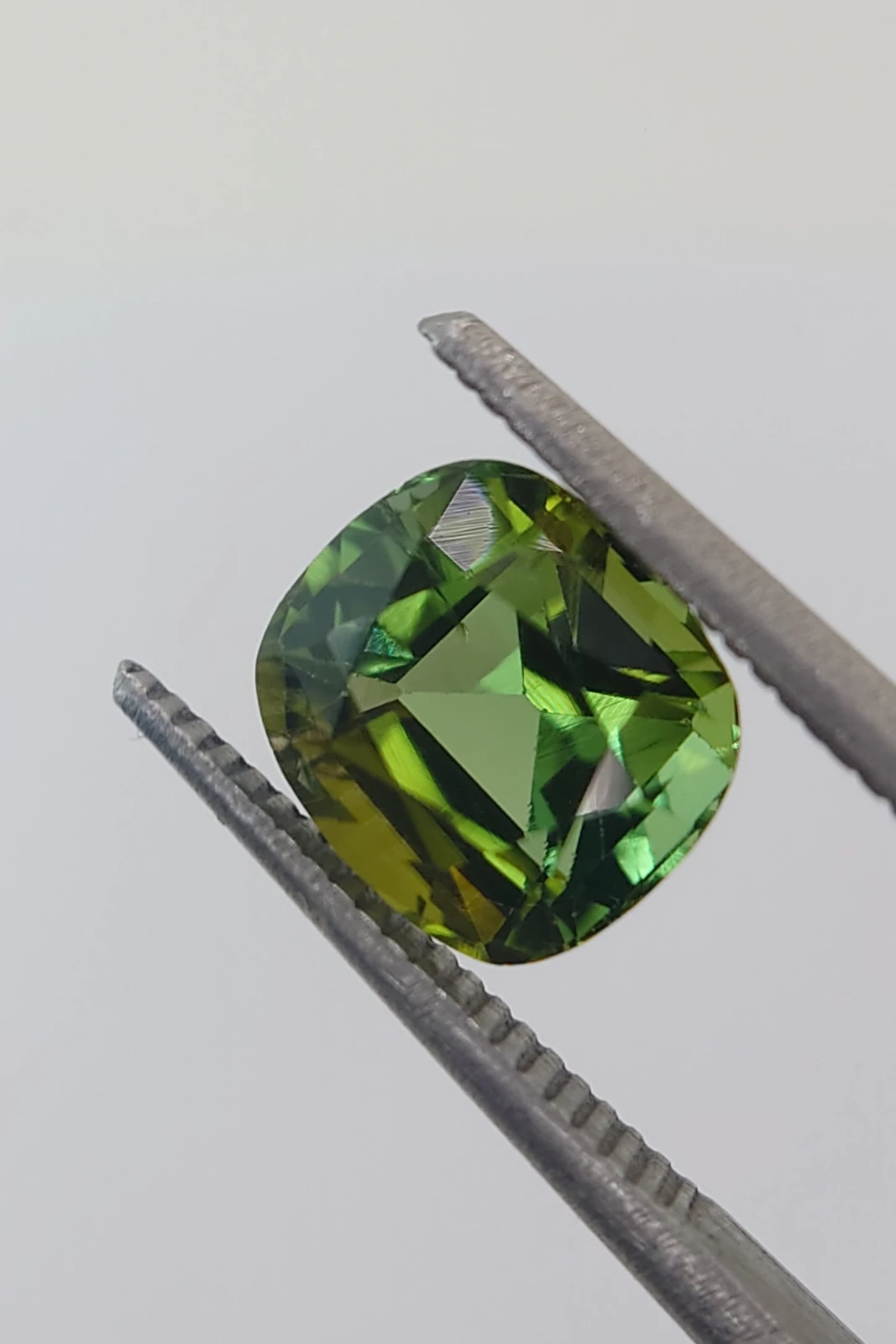 1.92ct Natural Green Cushion Cut Tourmaline Loose Gemstone from Afghanistan