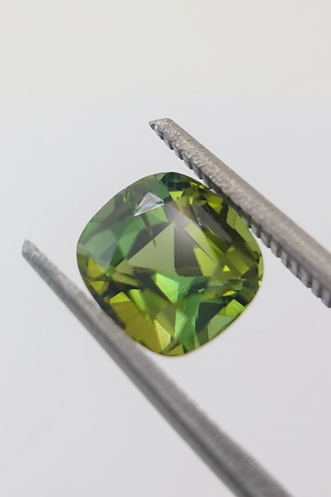 1.92ct Natural Green Cushion Cut Tourmaline Loose Gemstone from Afghanistan