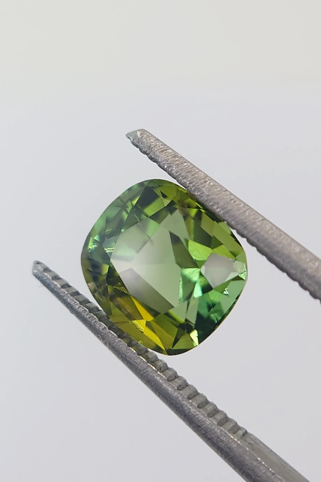 1.92ct Natural Green Cushion Cut Tourmaline Loose Gemstone from Afghanistan