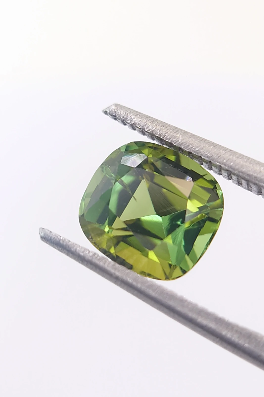 1.92ct Natural Green Cushion Cut Tourmaline Loose Gemstone from Afghanistan