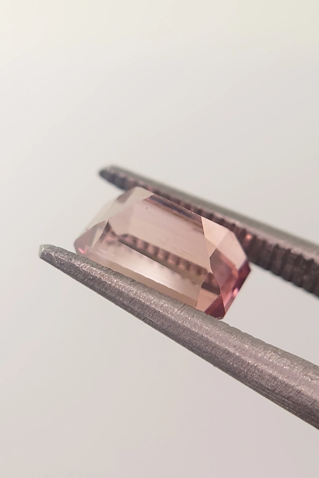 1.58ct Natural Emerald Cut Peach Pink Tourmaline from Afghanistan