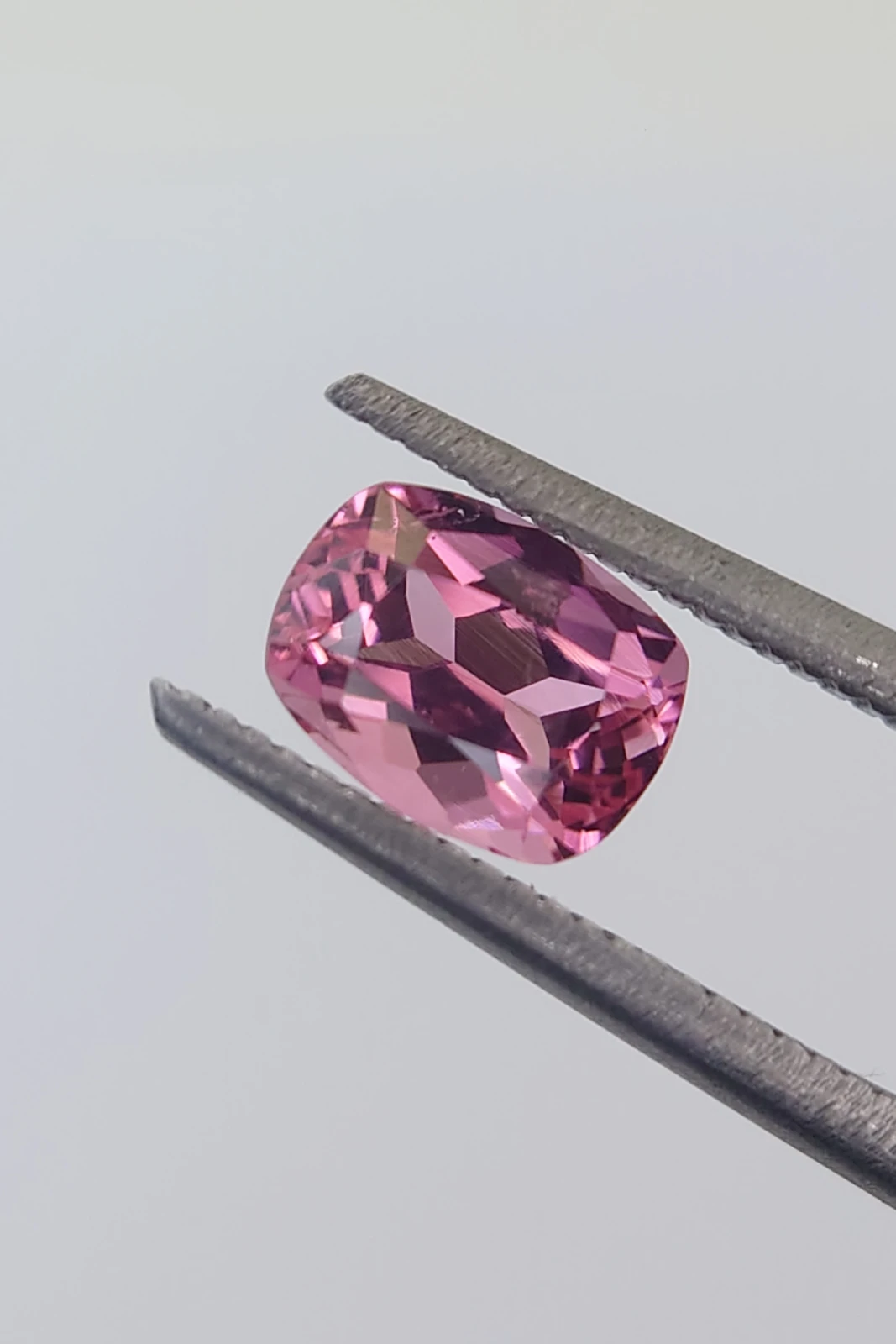 0.89ct Natural Vivid Pink Cushion Cut Tourmaline from Afghanistan
