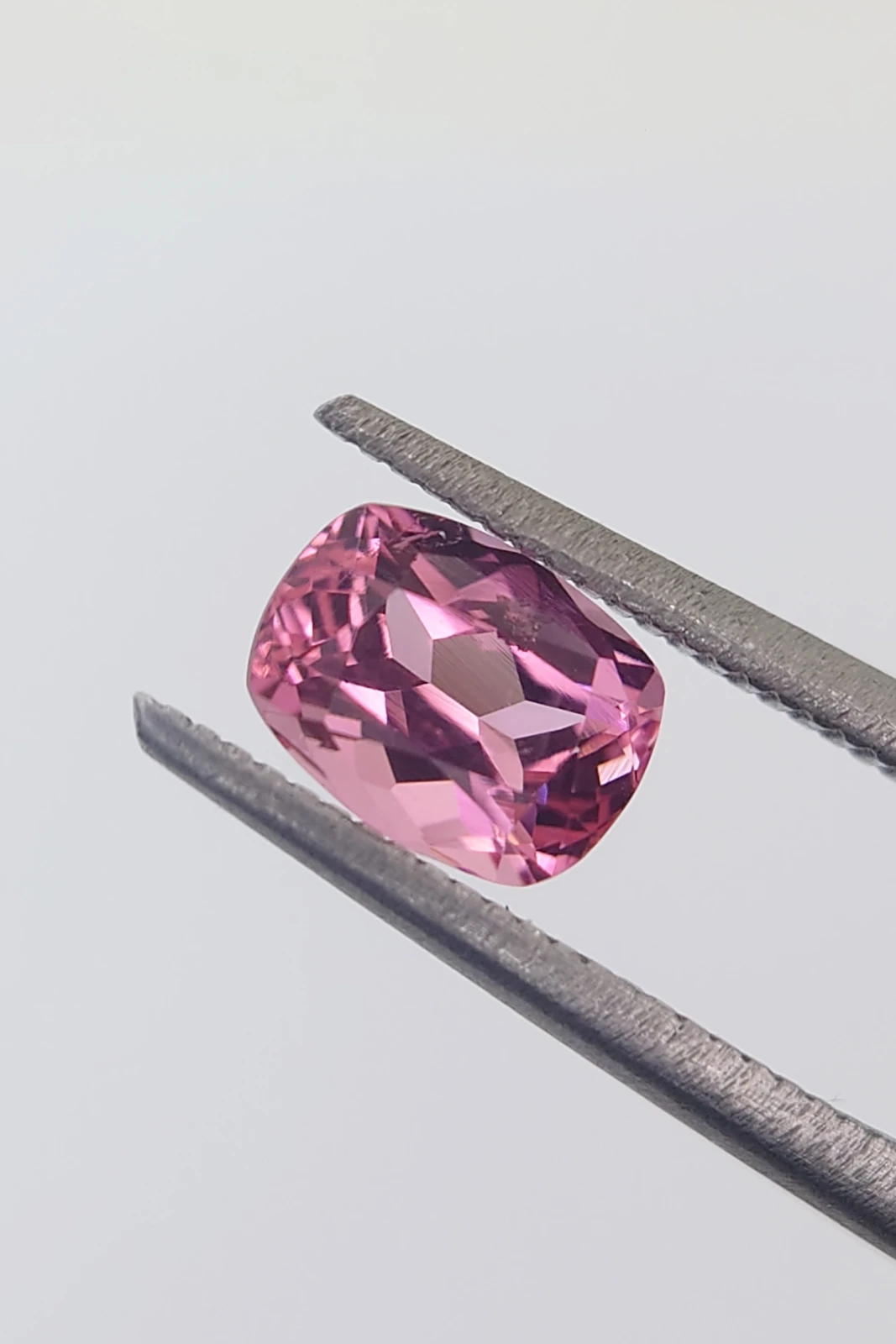 0.89ct Natural Vivid Pink Cushion Cut Tourmaline from Afghanistan