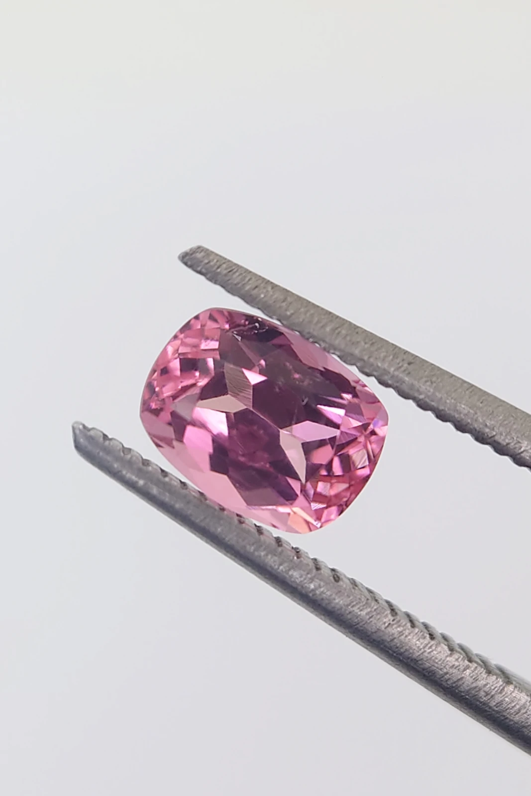 0.89ct Natural Vivid Pink Cushion Cut Tourmaline from Afghanistan