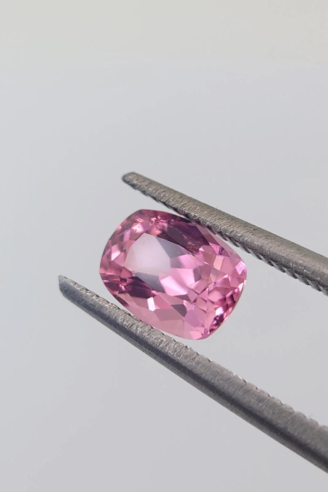 0.89ct Natural Vivid Pink Cushion Cut Tourmaline from Afghanistan
