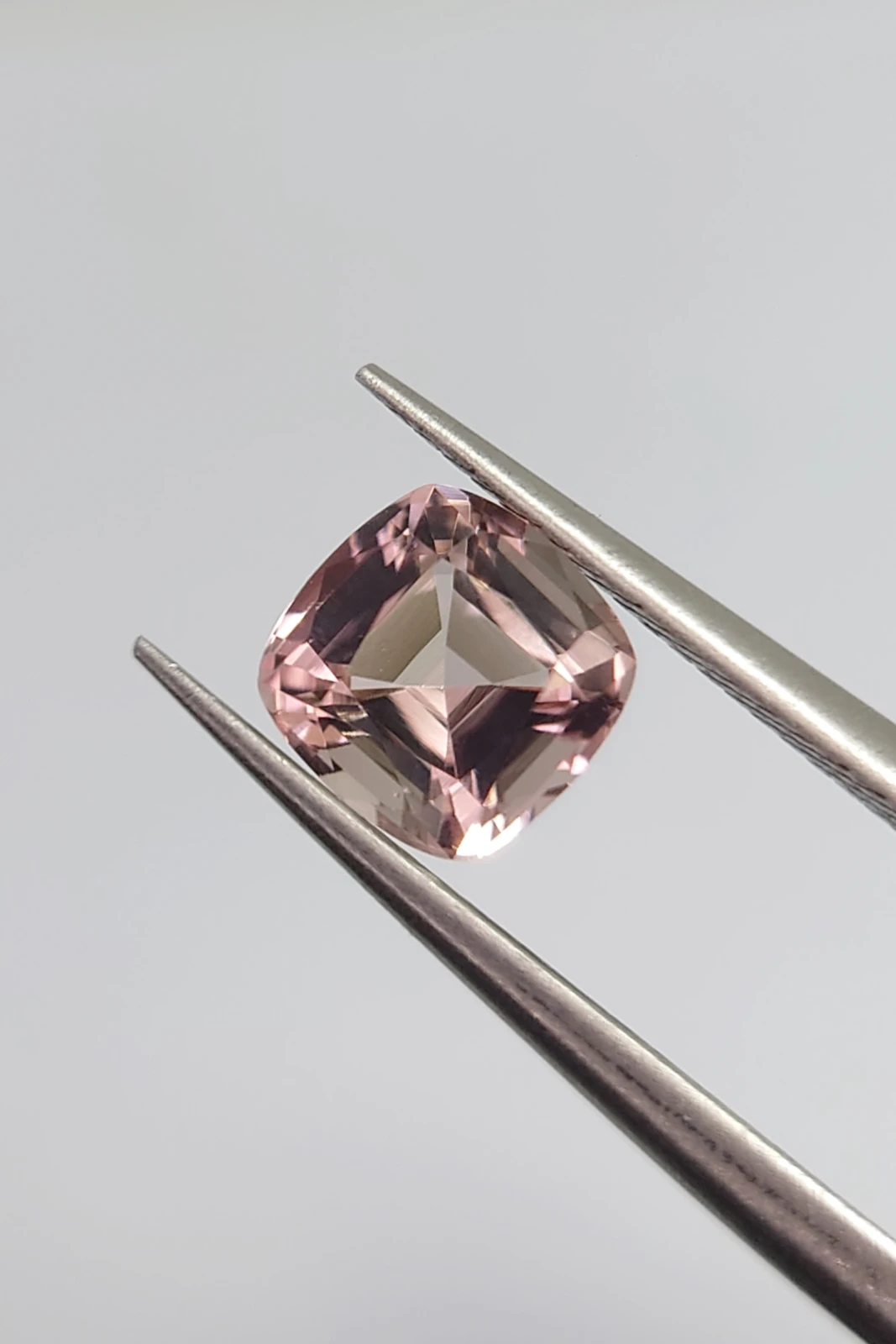 0.85ct Natural Beige Pink Cushion Cut Tourmaline from Afghanistan