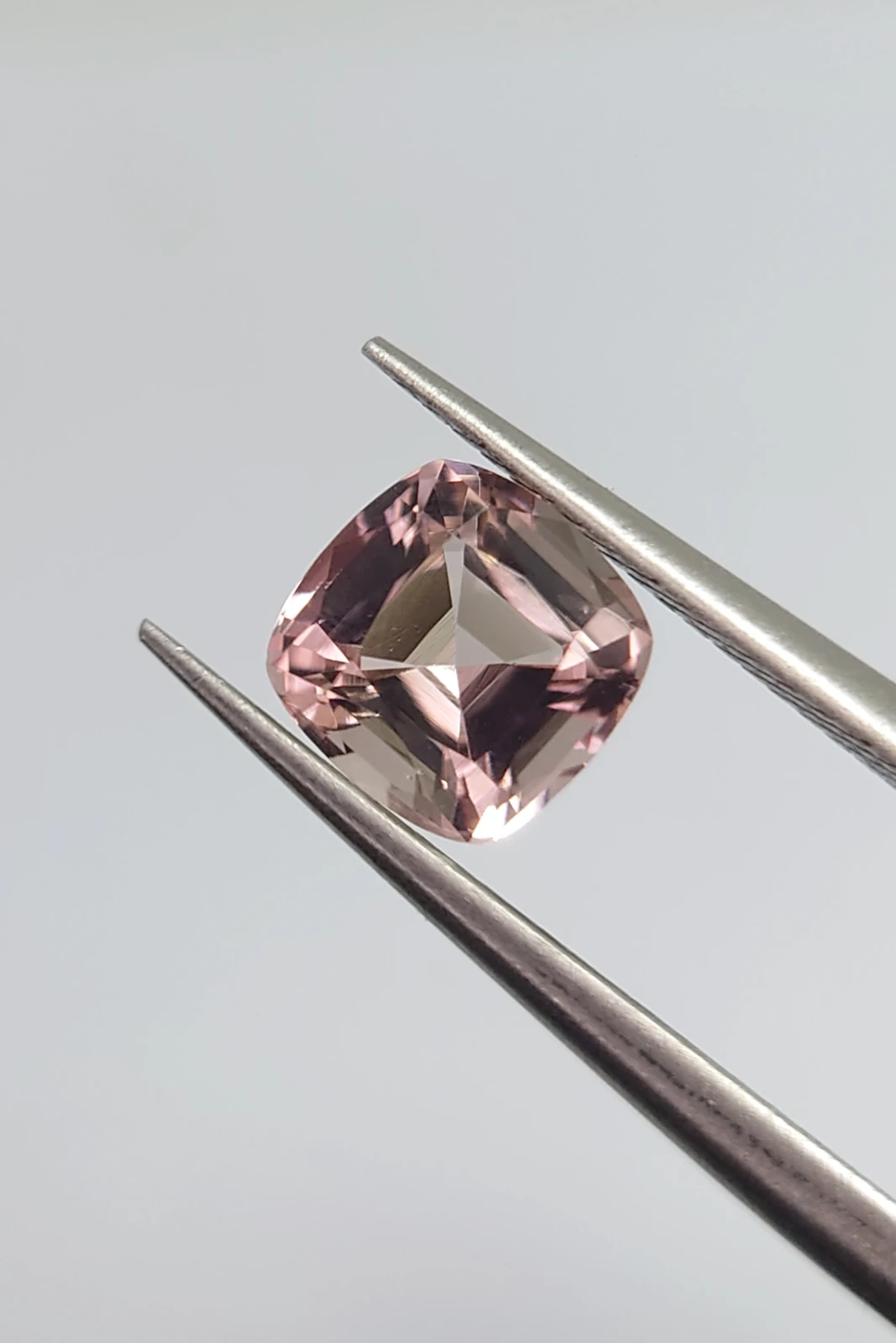 0.85ct Natural Beige Pink Cushion Cut Tourmaline from Afghanistan
