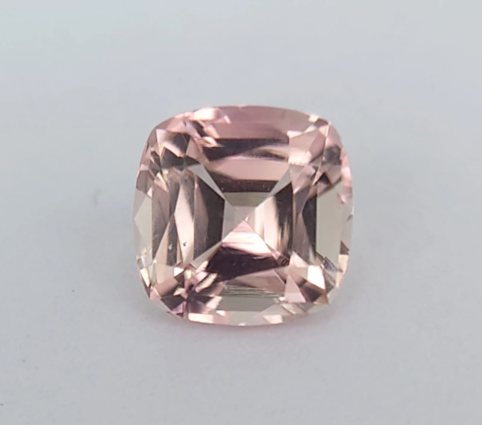 0.85ct Natural Beige Pink Cushion Cut Tourmaline from Afghanistan