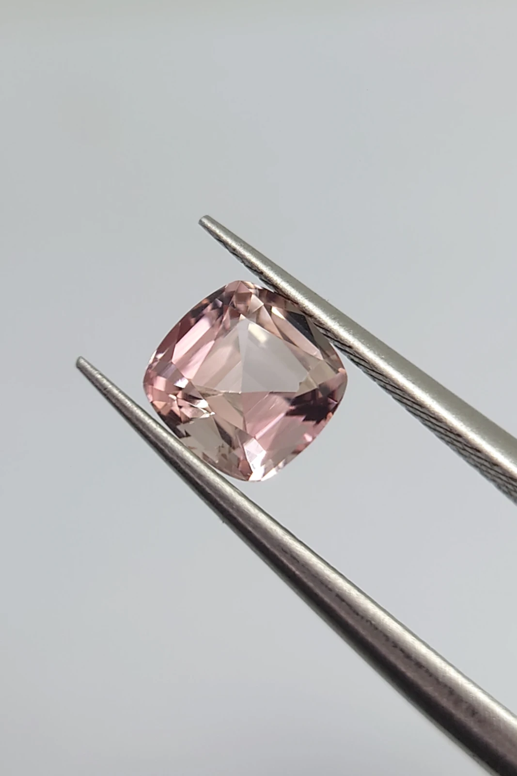 0.85ct Natural Beige Pink Cushion Cut Tourmaline from Afghanistan