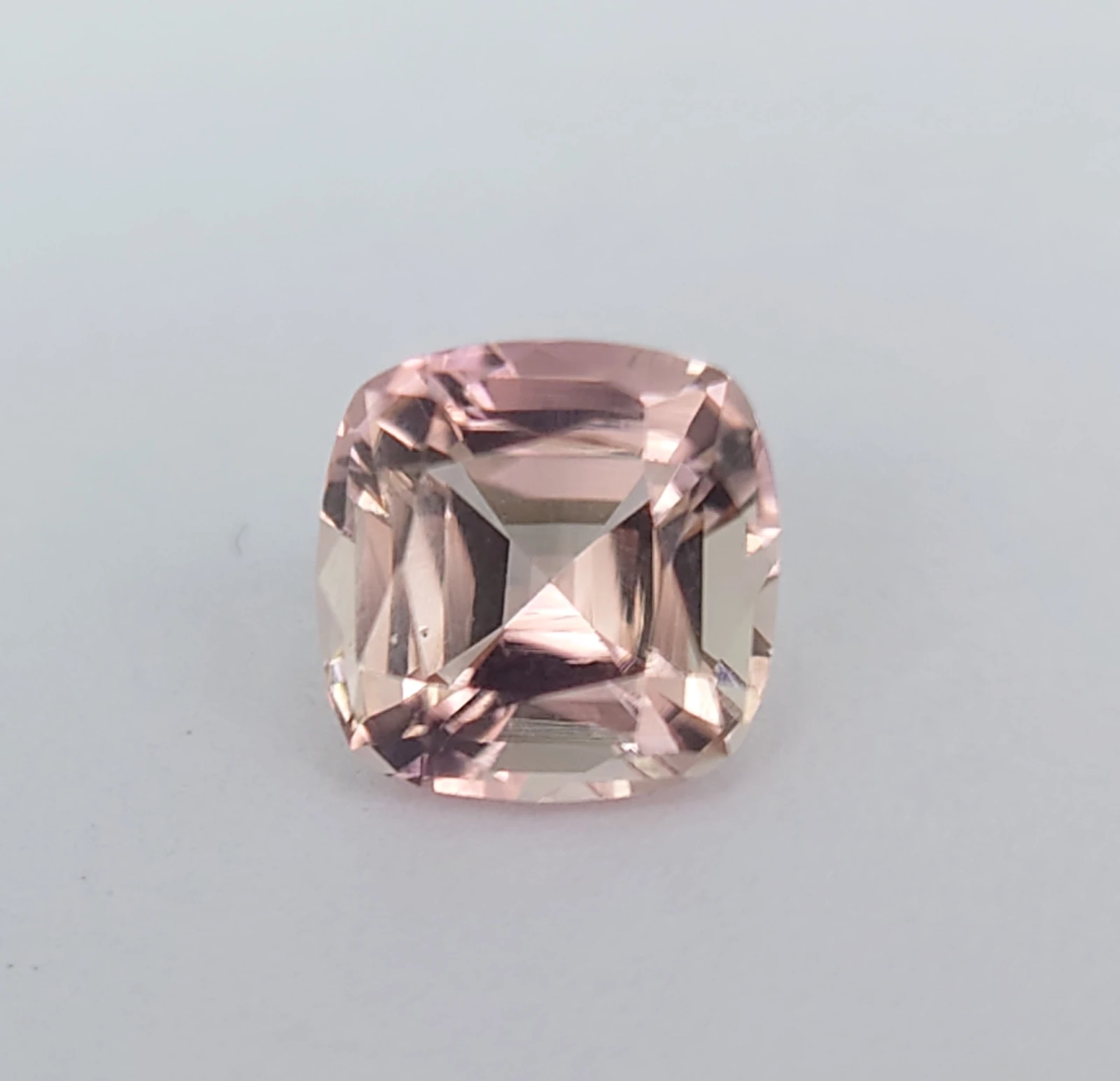 0.85ct Natural Beige Pink Cushion Cut Tourmaline from Afghanistan