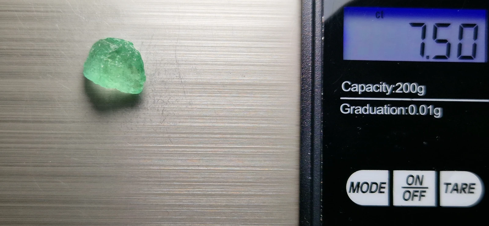 7.5ct Bluish Green Natural Emerald from Afghanistan