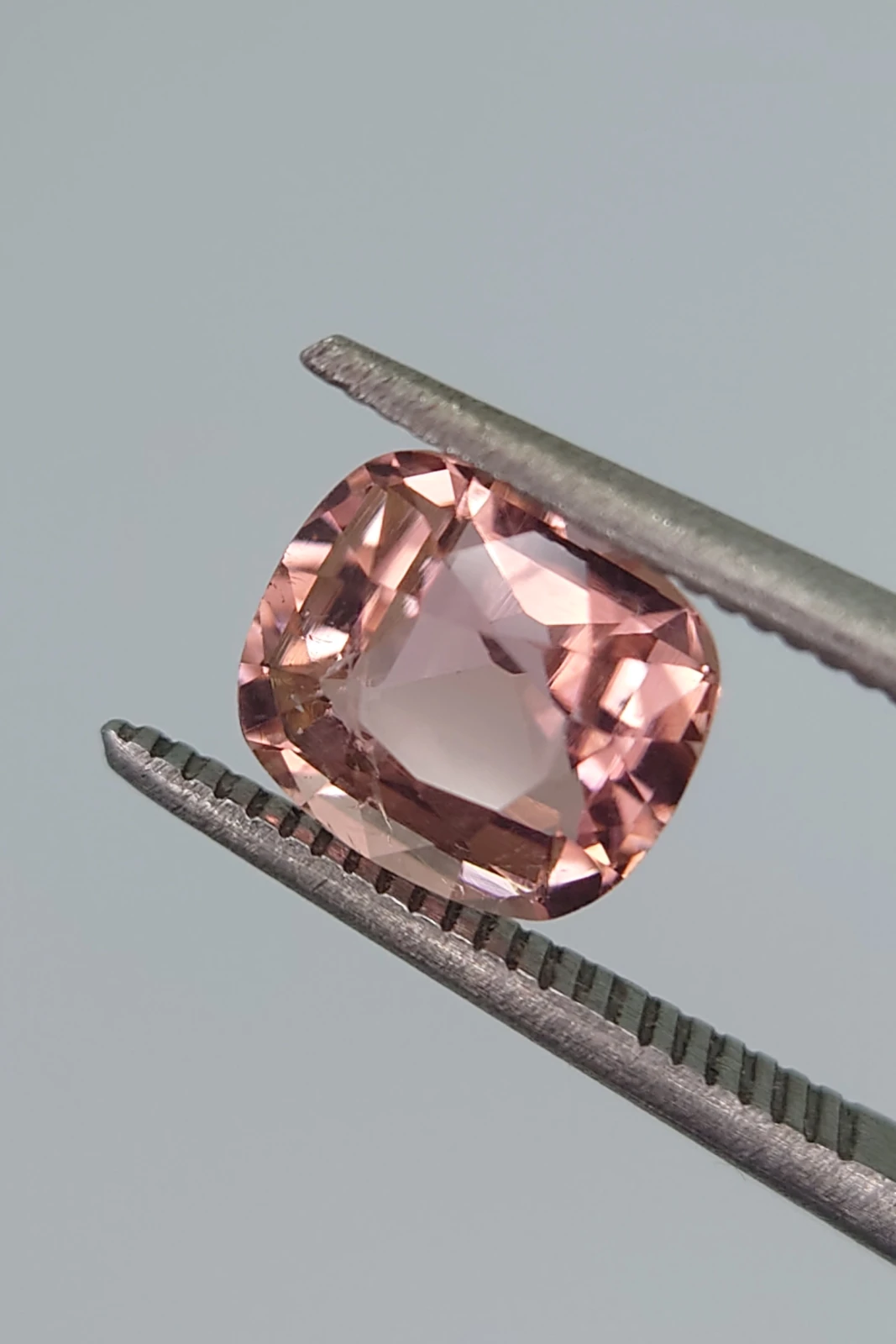 1.62ct Peach Pink Natural Cushion cut Tourmaline from Afghanistan