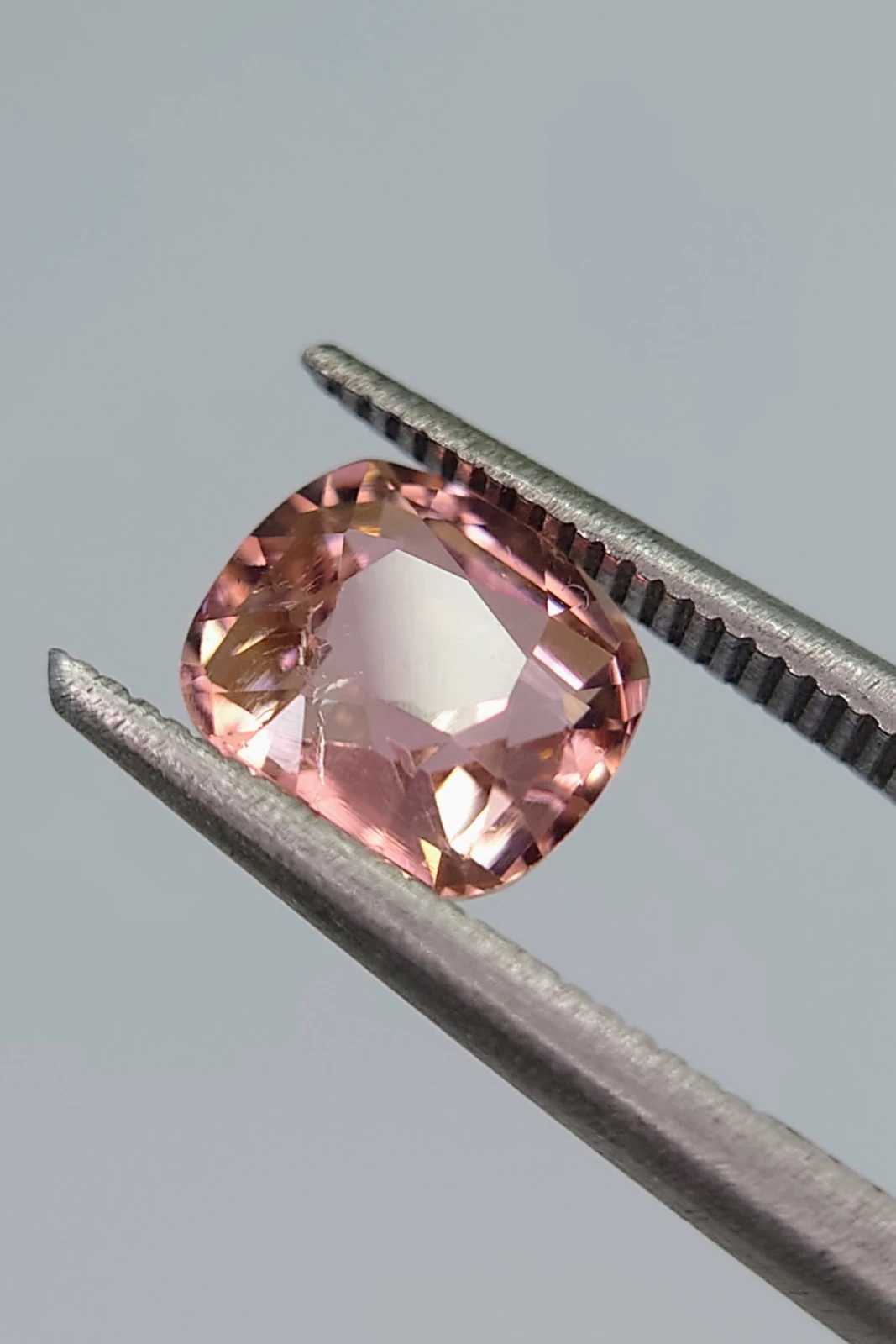 1.62ct Peach Pink Natural Cushion cut Tourmaline from Afghanistan