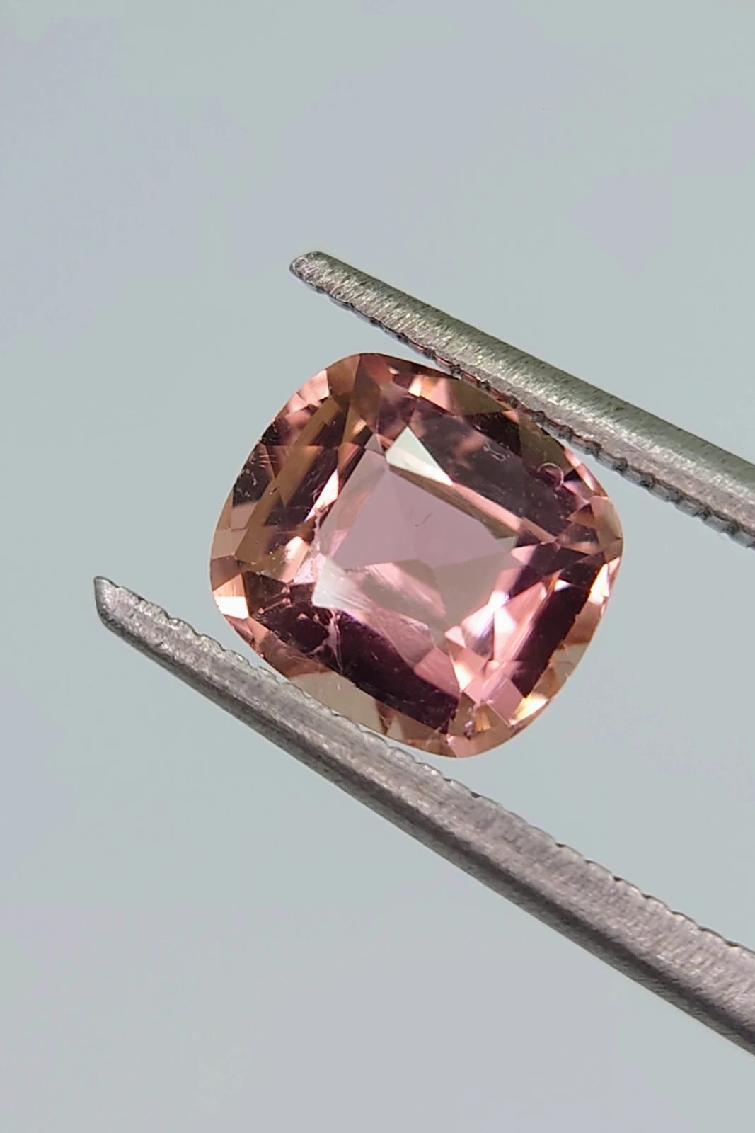 1.62ct Peach Pink Natural Cushion cut Tourmaline from Afghanistan