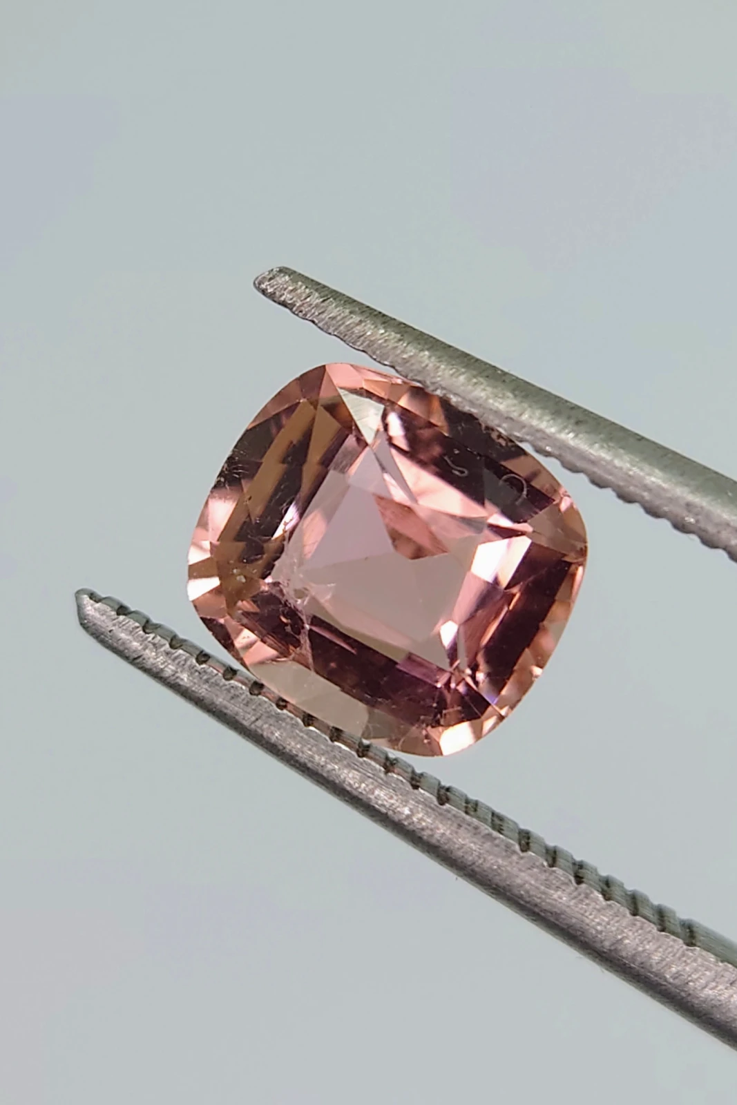 1.62ct Peach Pink Natural Cushion cut Tourmaline from Afghanistan