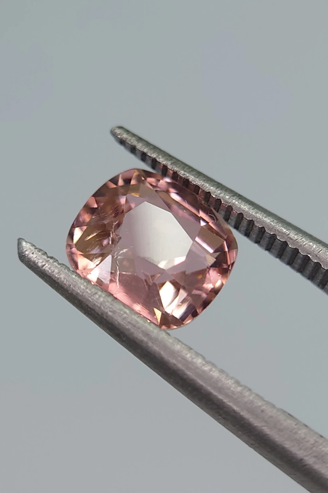 1.62ct Peach Pink Natural Cushion cut Tourmaline from Afghanistan