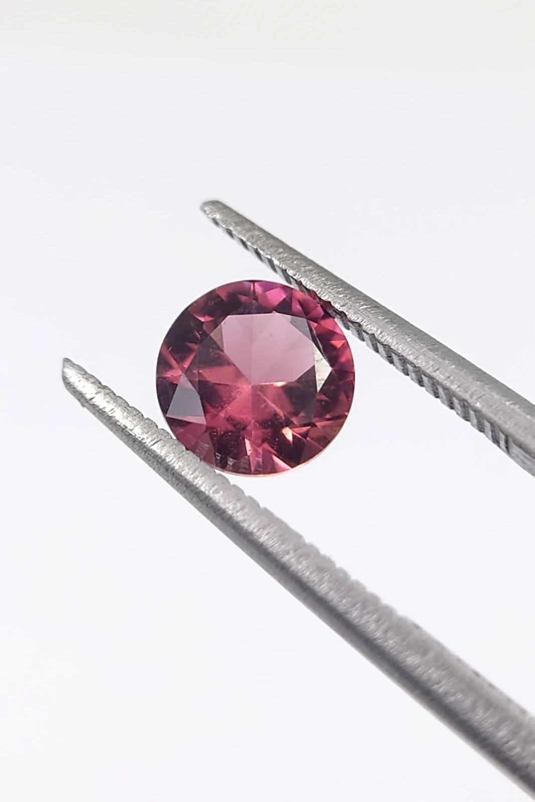0.88ct Natural Round Brilliant Cut Rubellite from Afghanistan