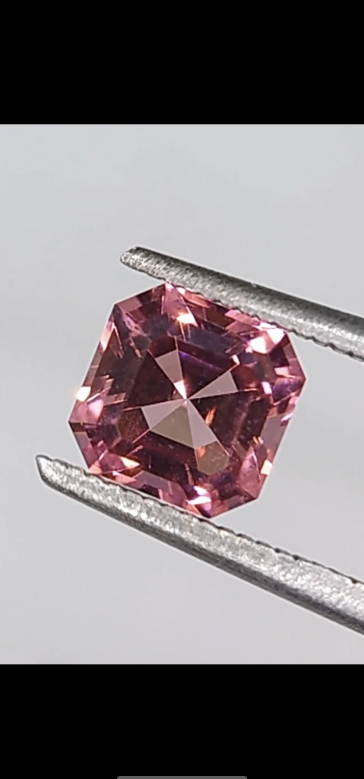 1.35ct Asscher cut Pink Tourmaline from Nigeria