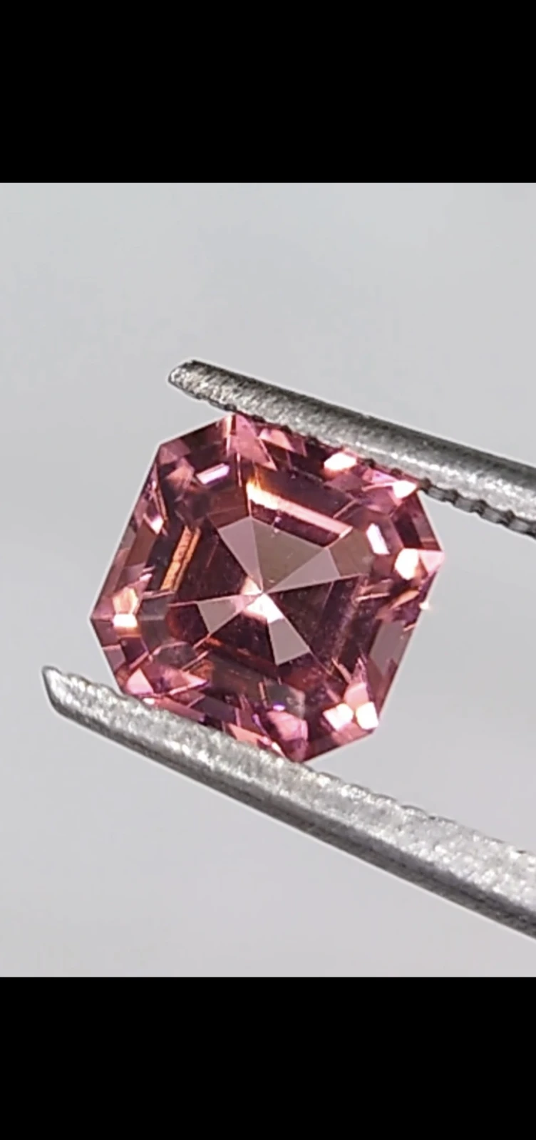 1.35ct Asscher cut Pink Tourmaline from Nigeria