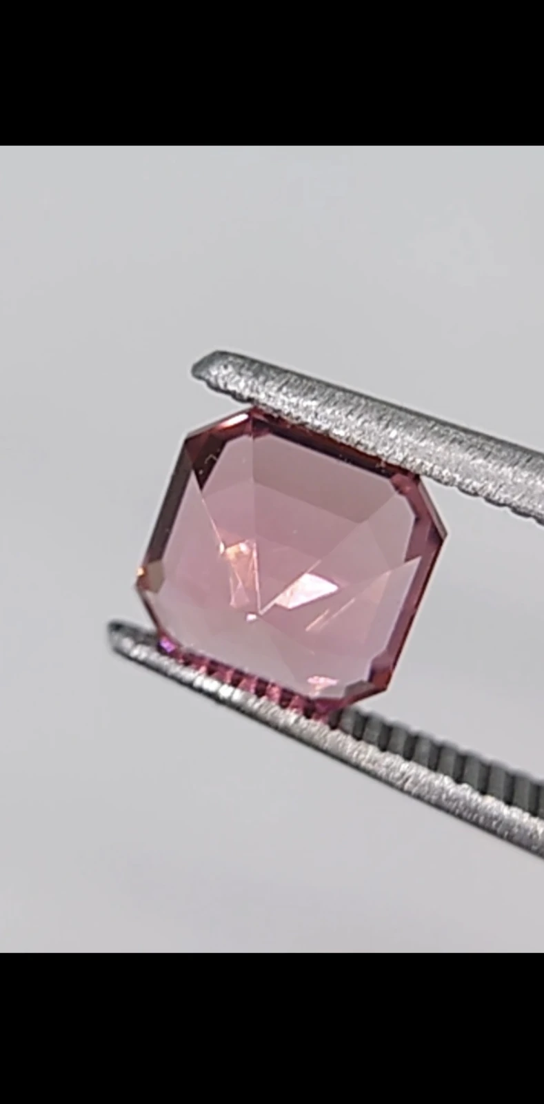 1.35ct Asscher cut Pink Tourmaline from Nigeria