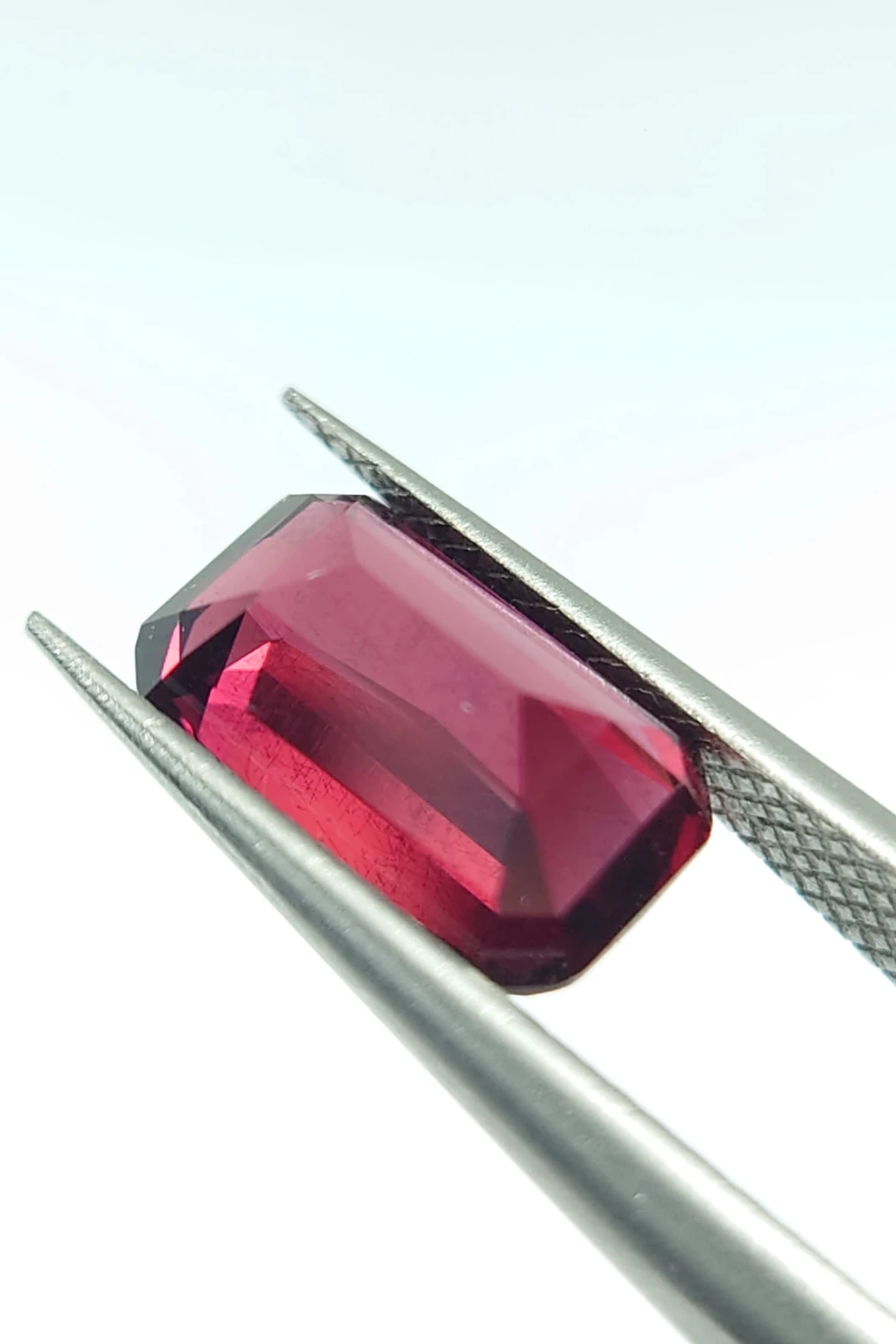 2.6ct Natural Rhodolite Garnet in Emerald Cut from Tanzania