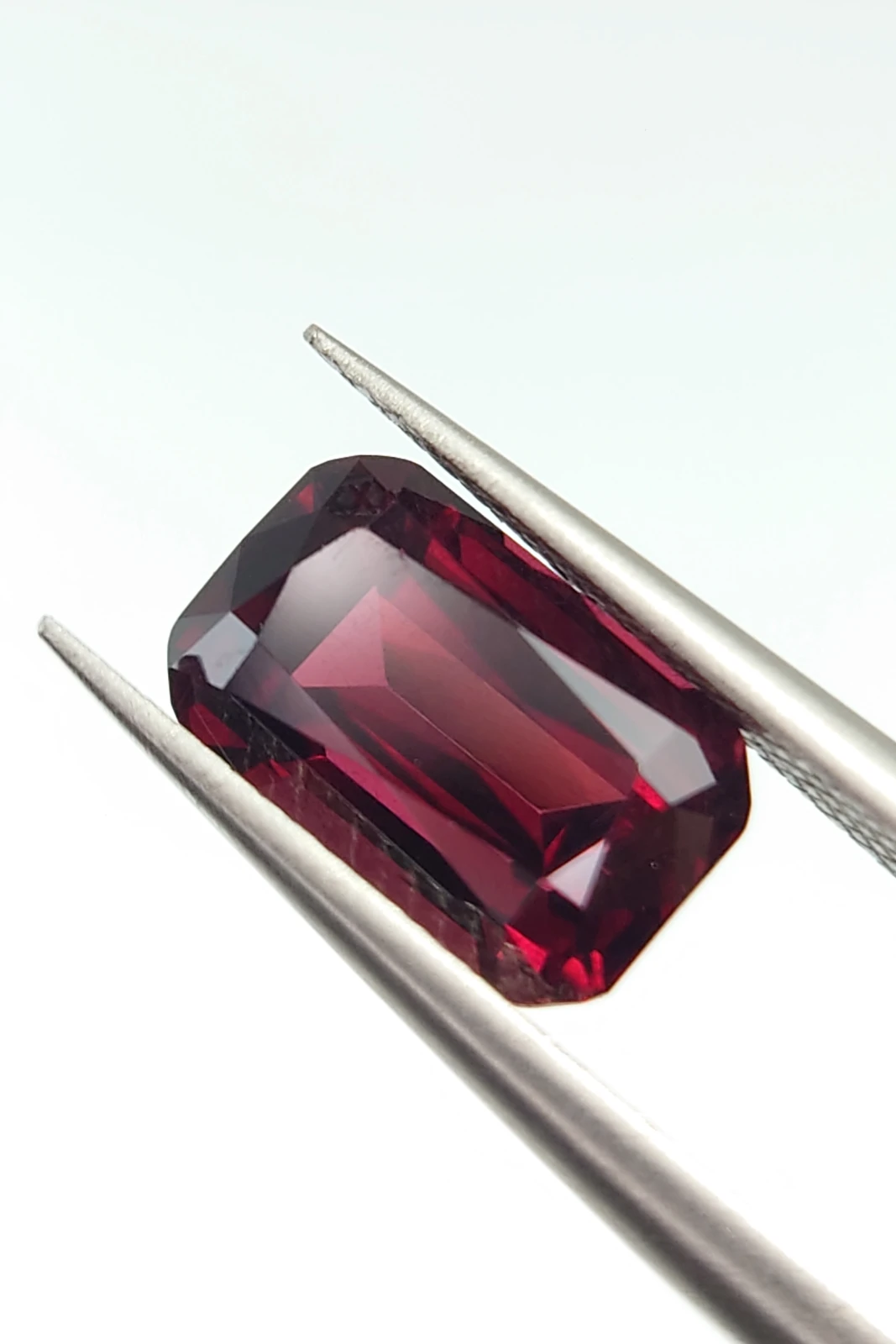 2.6ct Natural Rhodolite Garnet in Emerald Cut from Tanzania
