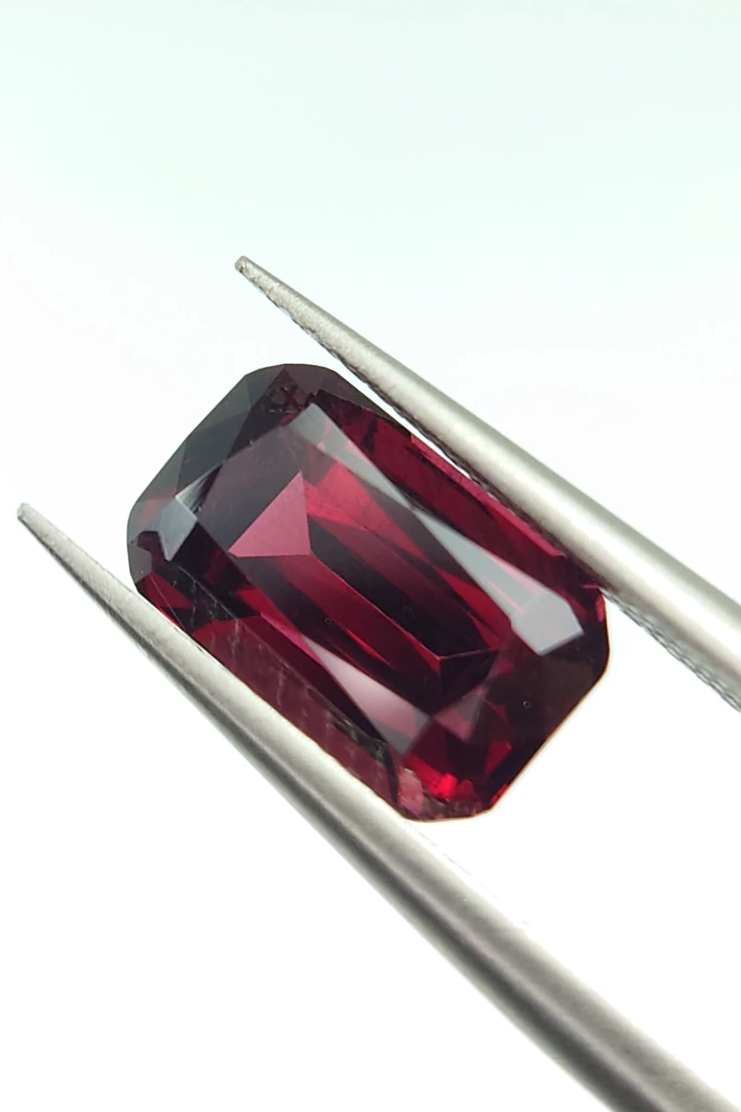 2.6ct Natural Rhodolite Garnet in Emerald Cut from Tanzania