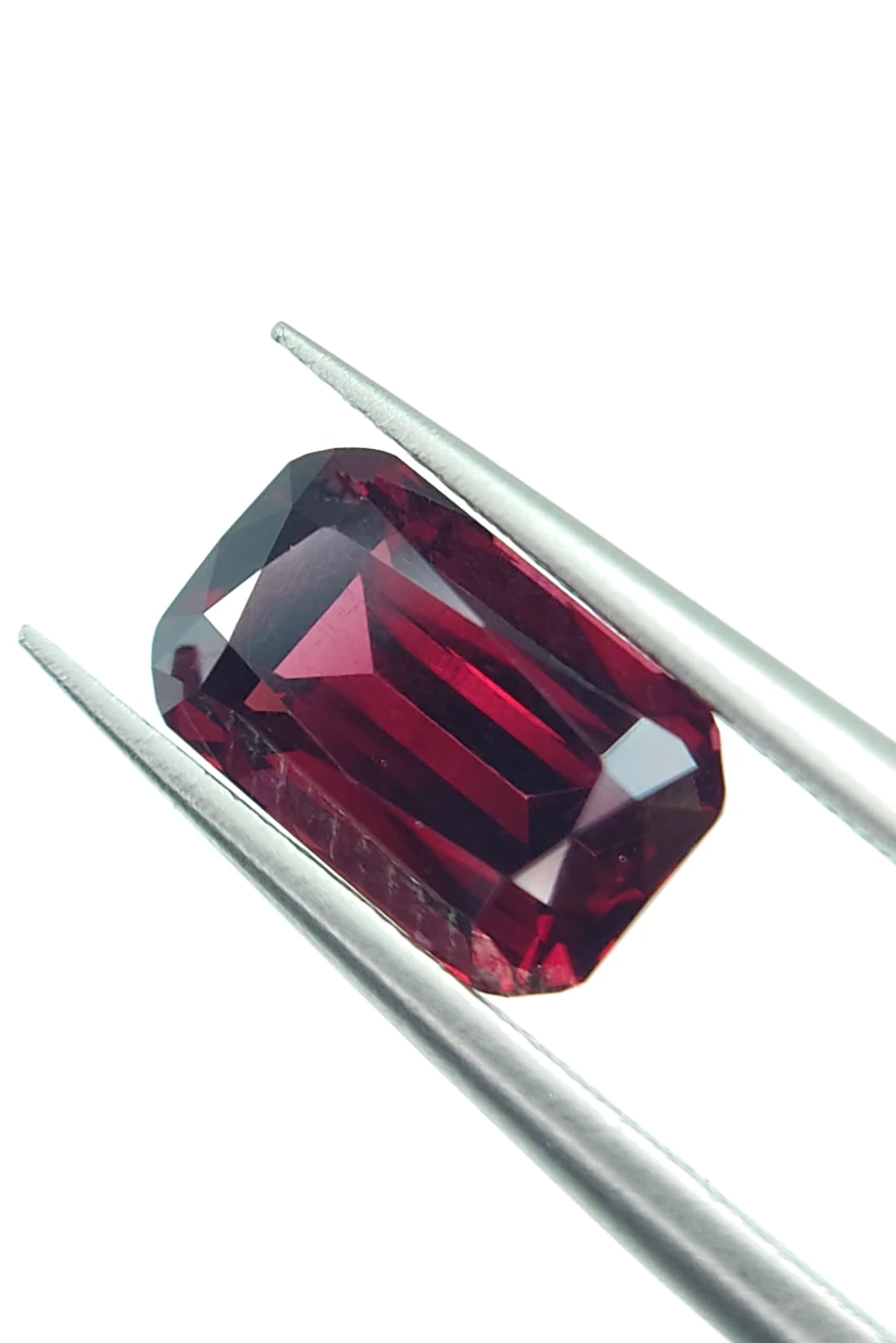 2.6ct Natural Rhodolite Garnet in Emerald Cut from Tanzania