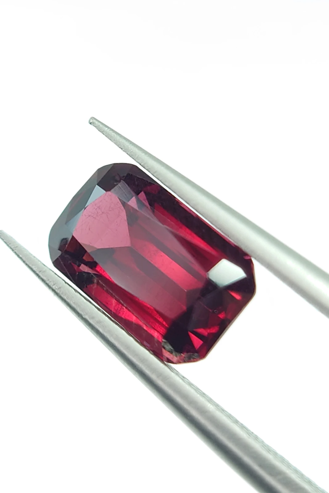 2.6ct Natural Rhodolite Garnet in Emerald Cut from Tanzania