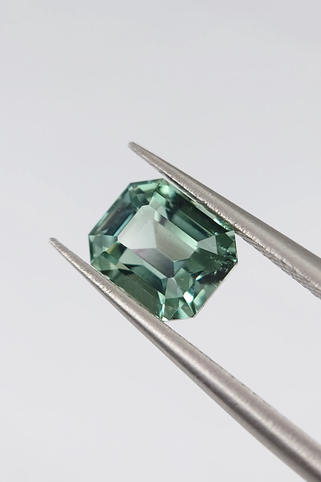 1.5ct Seafoam Green Emerald Cut Tourmaline from Afghanistan
