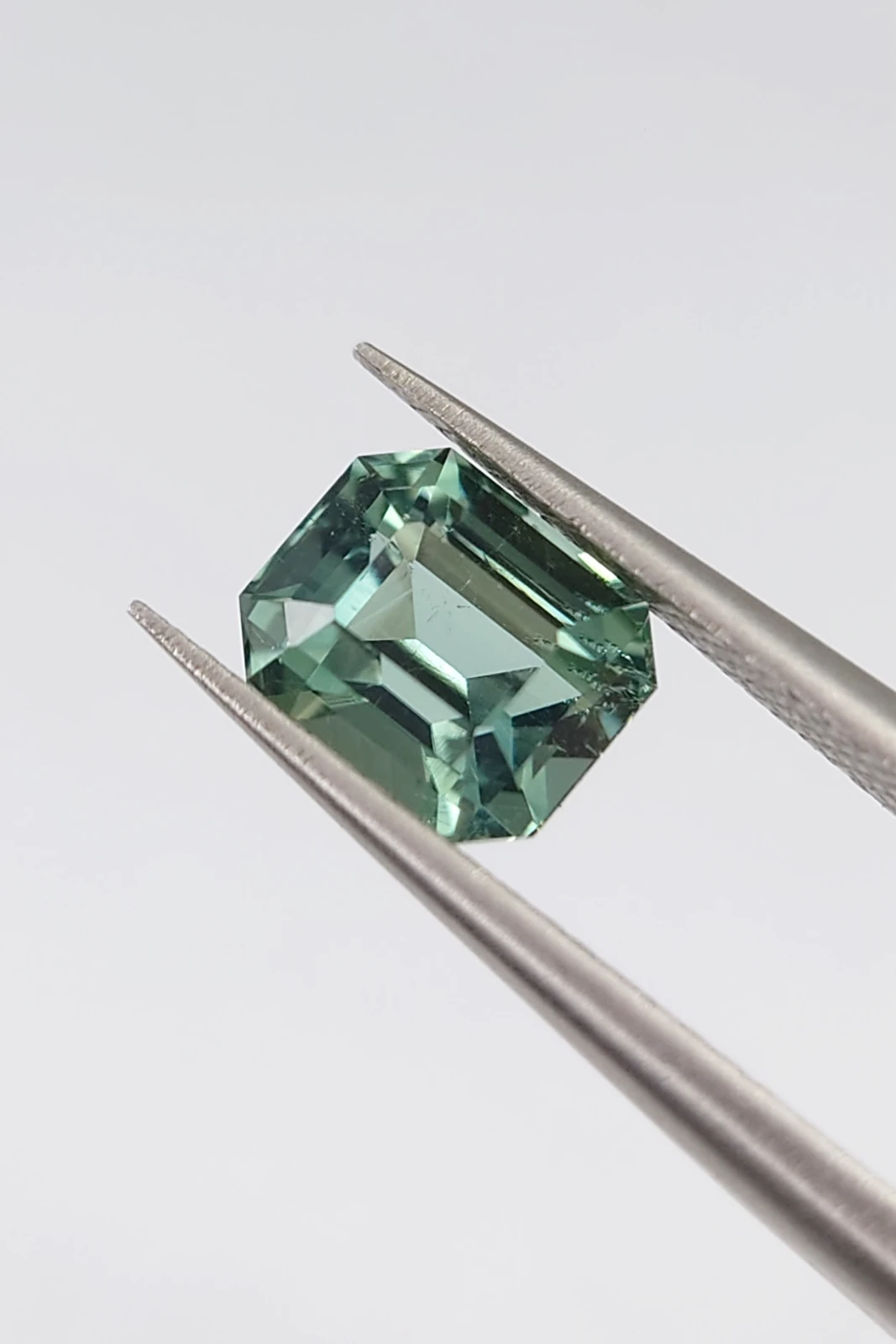 1.5ct Seafoam Green Emerald Cut Tourmaline from Afghanistan