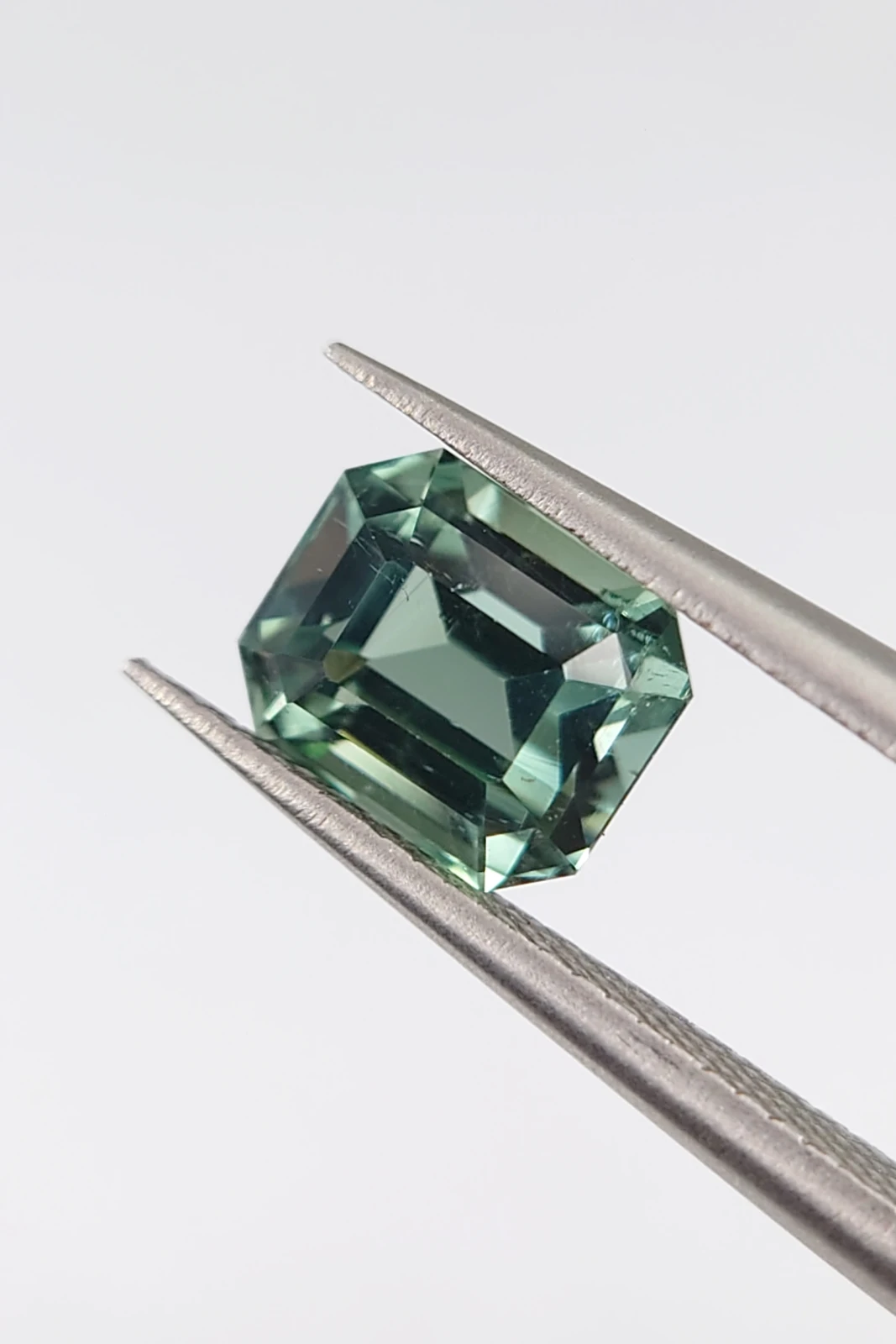 1.5ct Seafoam Green Emerald Cut Tourmaline from Afghanistan