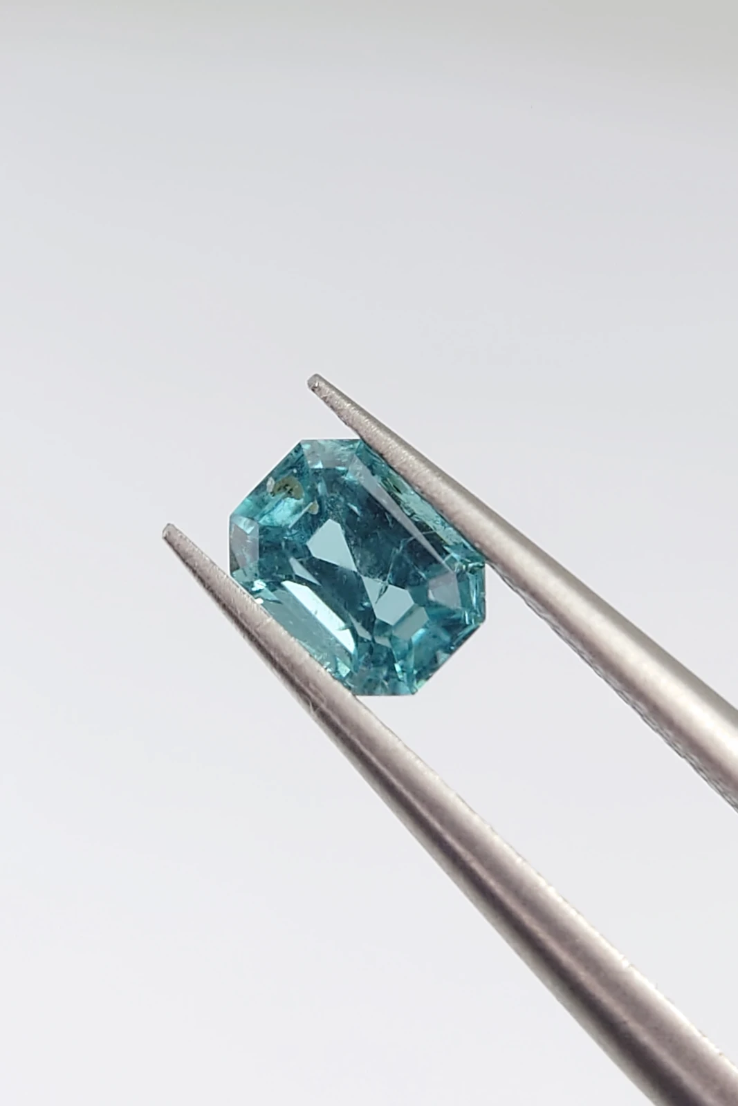 0.5ct Lagoon Blue Color Natural Tourmaline in Emerald Cut from Afghanistan
