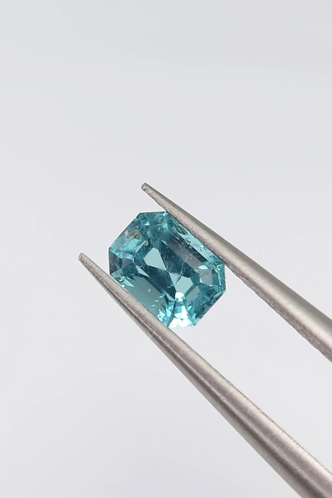 0.5ct Lagoon Blue Color Natural Tourmaline in Emerald Cut from Afghanistan