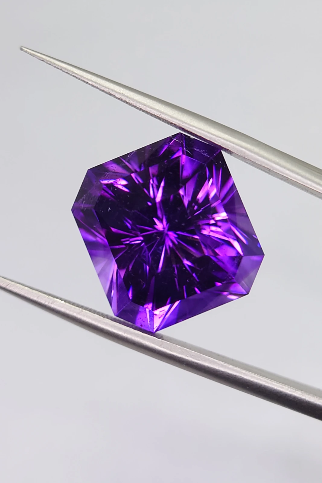 12.25ct Natural Bluish Purple Radiant Cut Amethyst from Nigeria