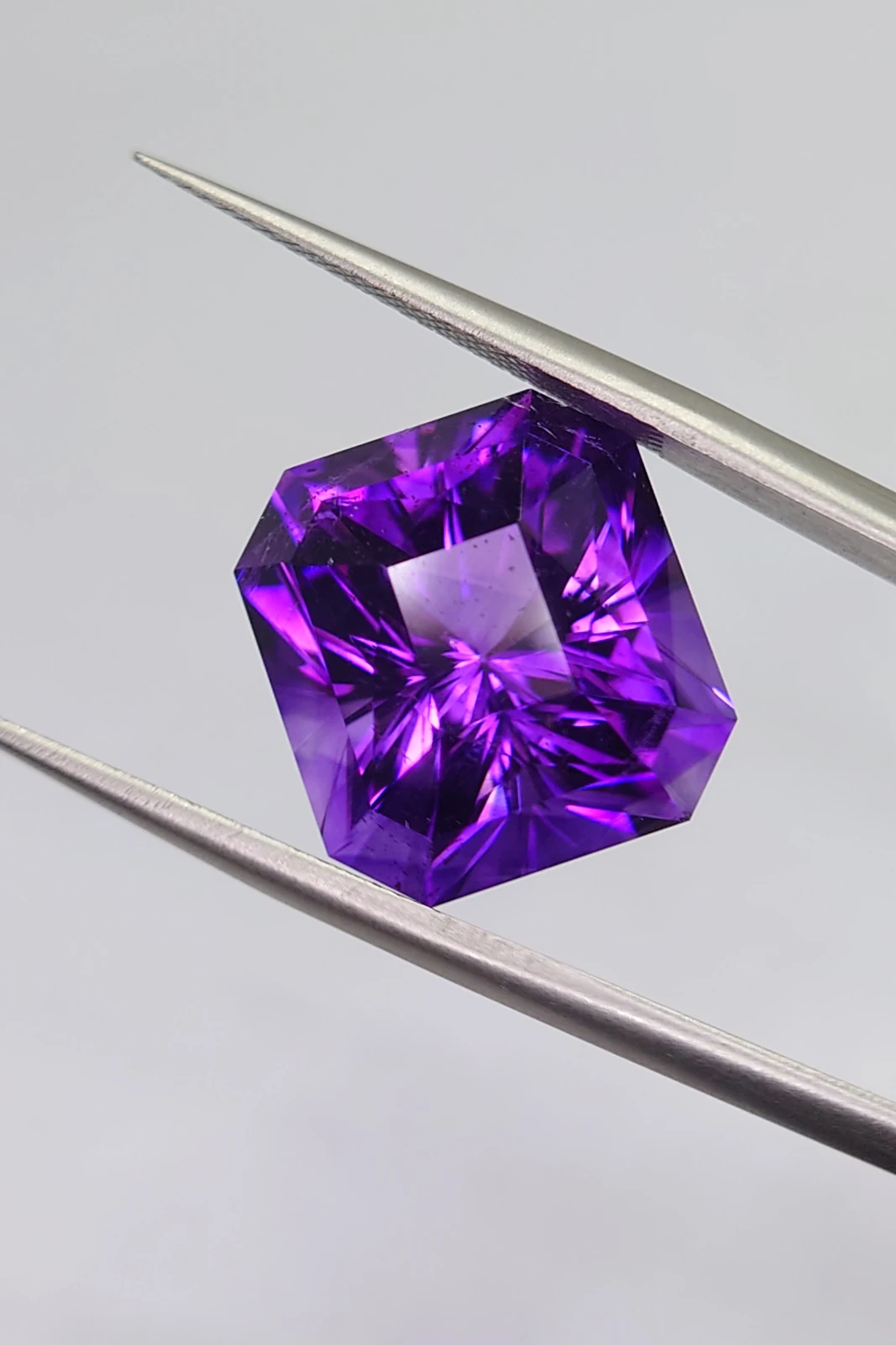12.25ct Natural Bluish Purple Radiant Cut Amethyst from Nigeria