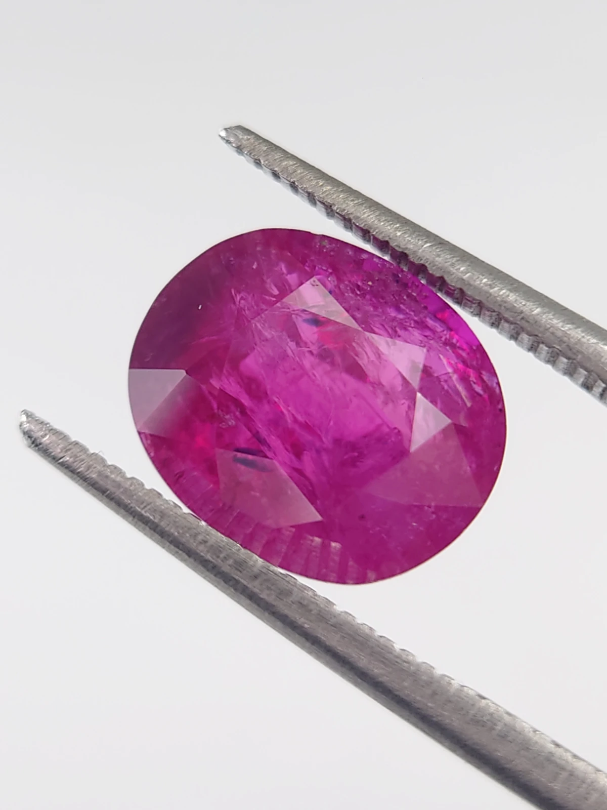 5.63ct Natural Oval Faceted Magenta Pink Ruby From Afghanistan