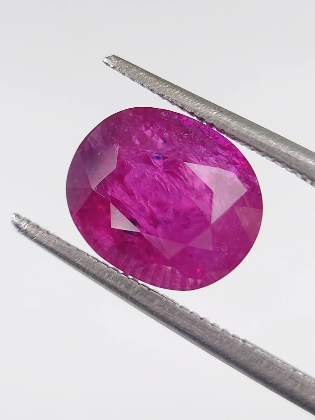 5.63ct Natural Oval Faceted Magenta Pink Ruby From Afghanistan