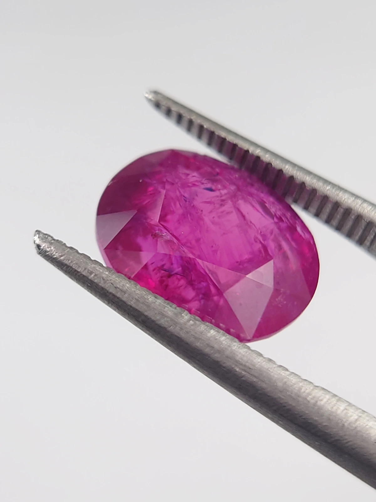 5.63ct Natural Oval Faceted Magenta Pink Ruby From Afghanistan