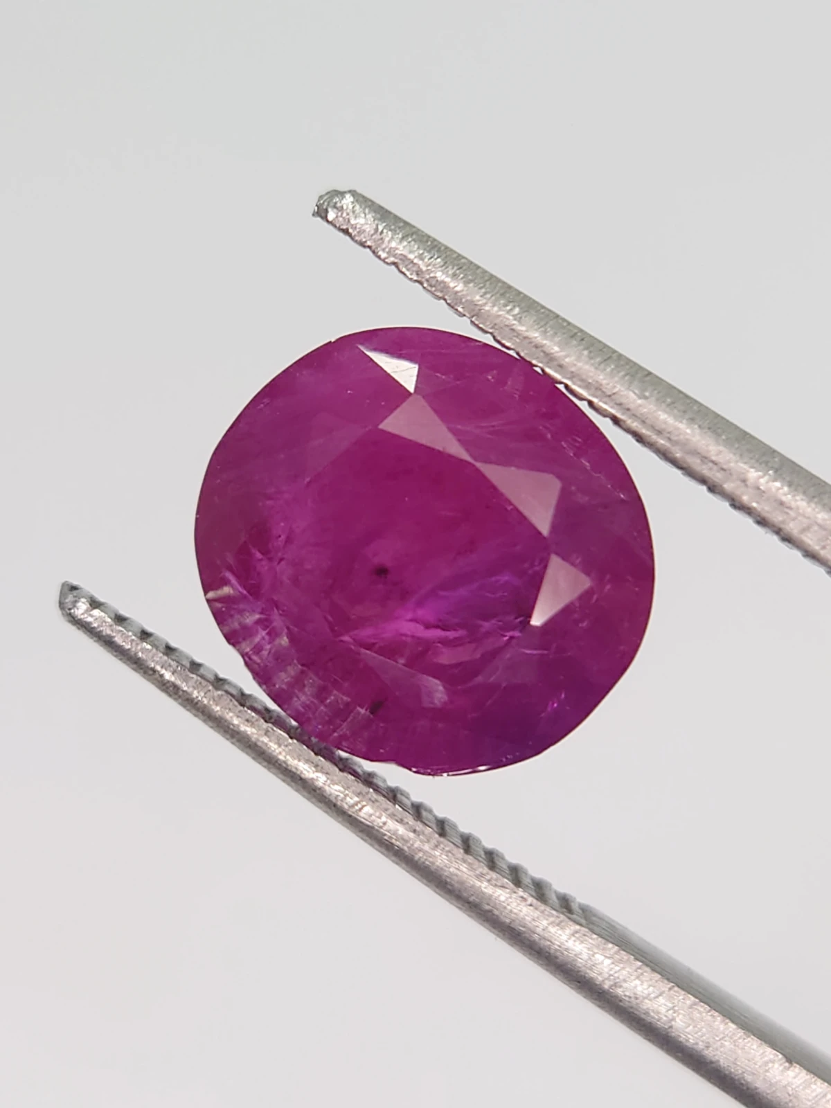 4.27ct Pinkish Purple Natural Oval Faceted Ruby from Afghanistan