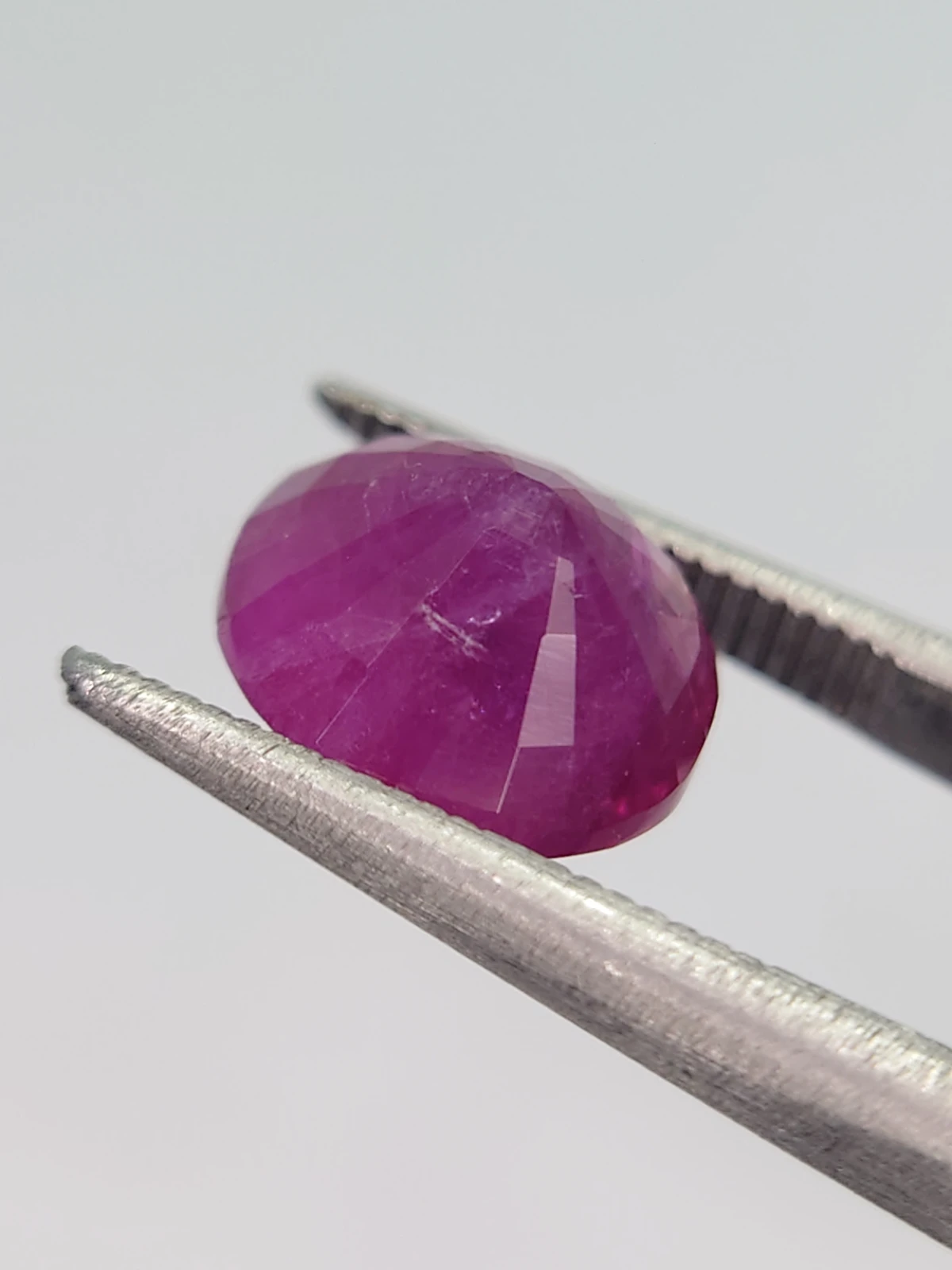 4.27ct Pinkish Purple Natural Oval Faceted Ruby from Afghanistan