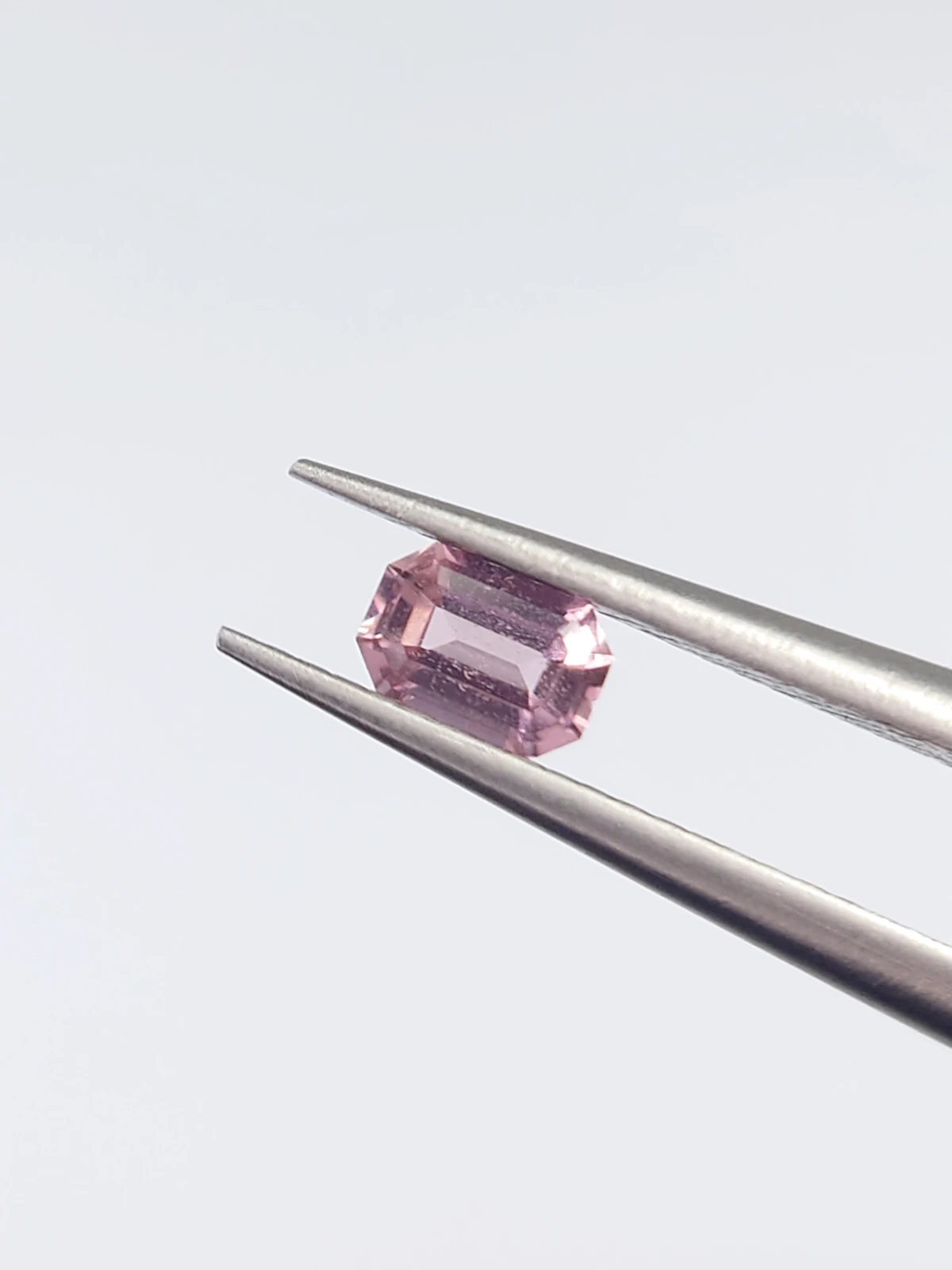 0.16ct Natural Emerald Cut Baby Pink Tourmaline from Afghanistan