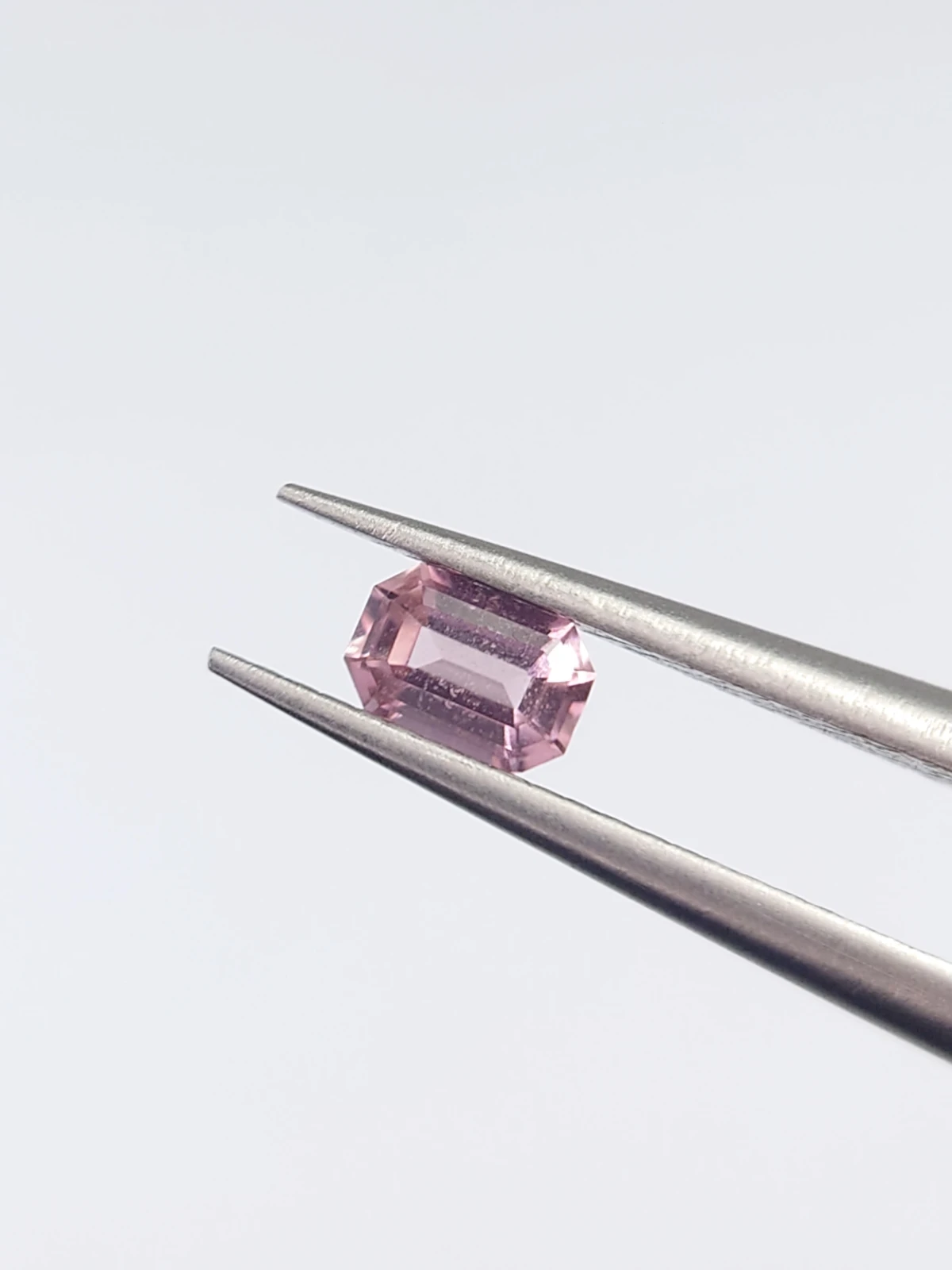 0.16ct Natural Emerald Cut Baby Pink Tourmaline from Afghanistan