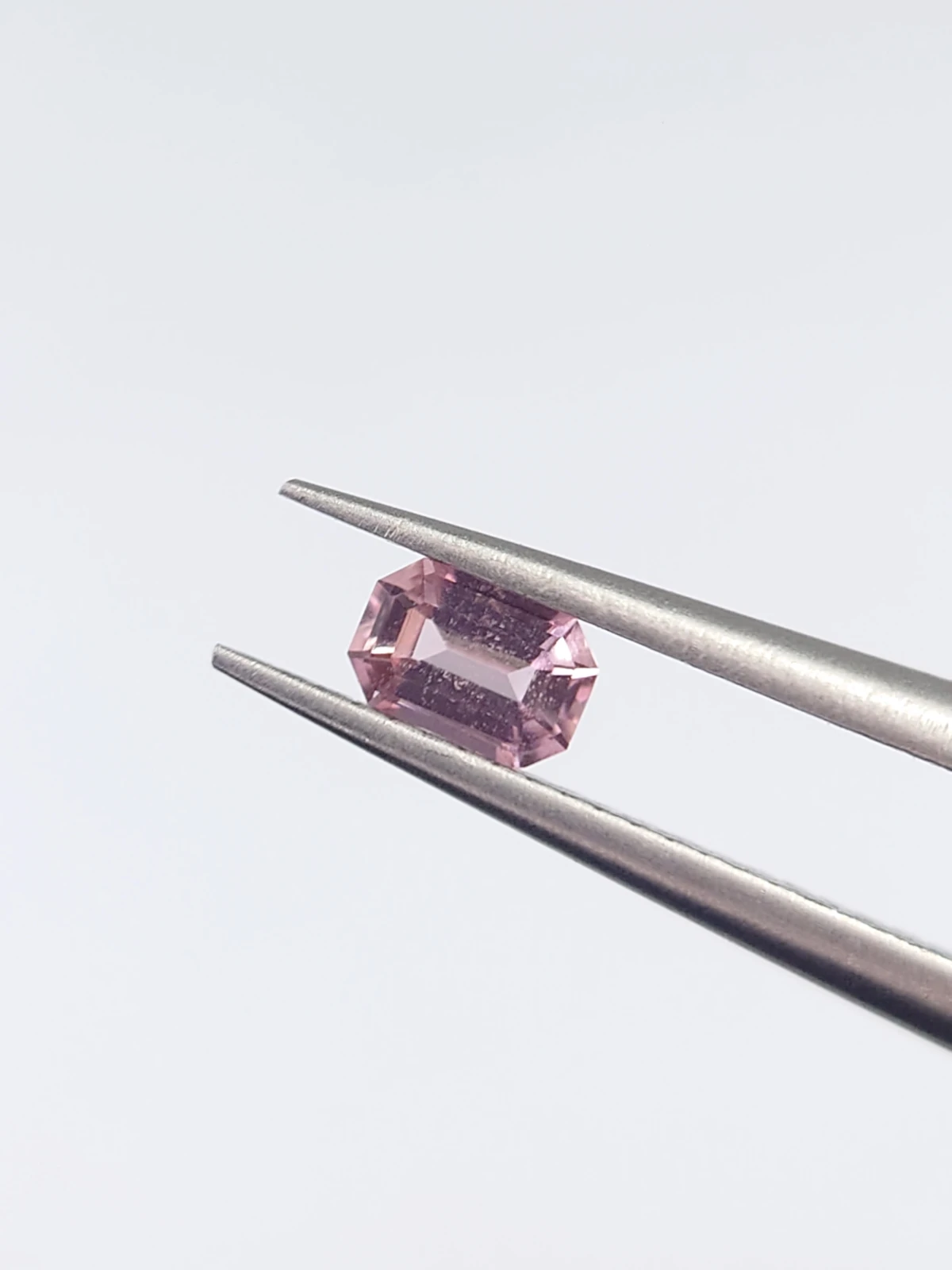 0.16ct Natural Emerald Cut Baby Pink Tourmaline from Afghanistan