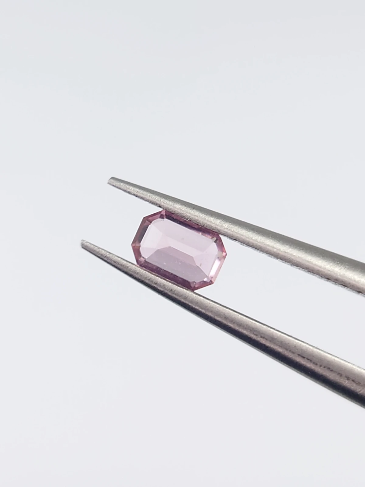 0.16ct Natural Emerald Cut Baby Pink Tourmaline from Afghanistan