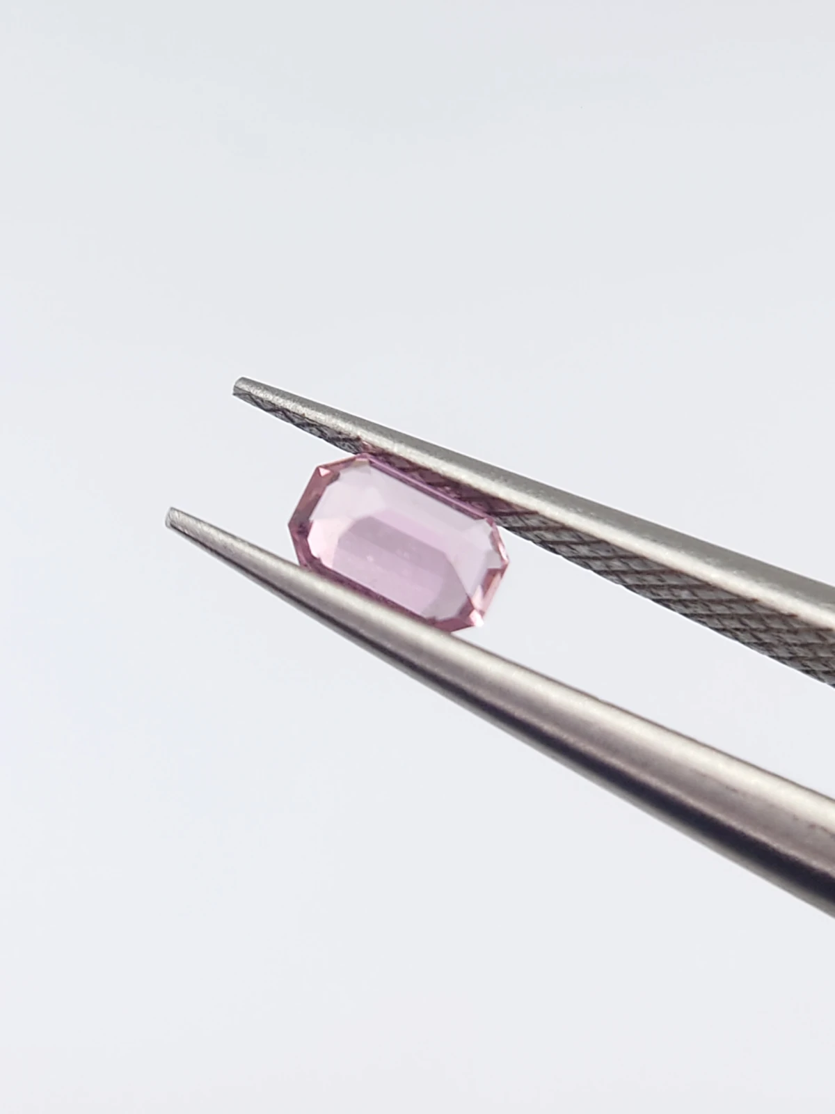 0.16ct Natural Emerald Cut Baby Pink Tourmaline from Afghanistan