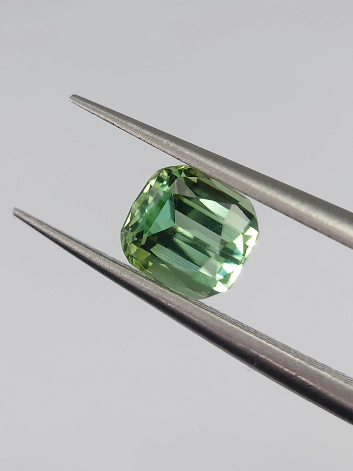 1.25ct Natural Mint Green Cushion Cut Tourmaline from Afghanistan