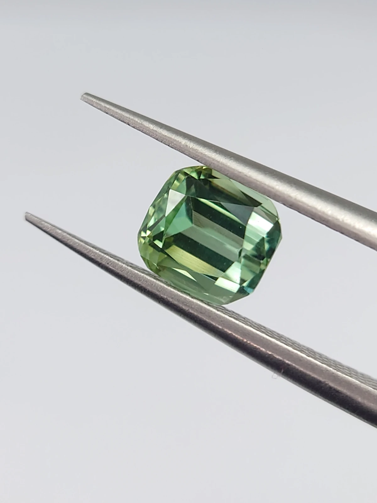1.25ct Natural Mint Green Cushion Cut Tourmaline from Afghanistan