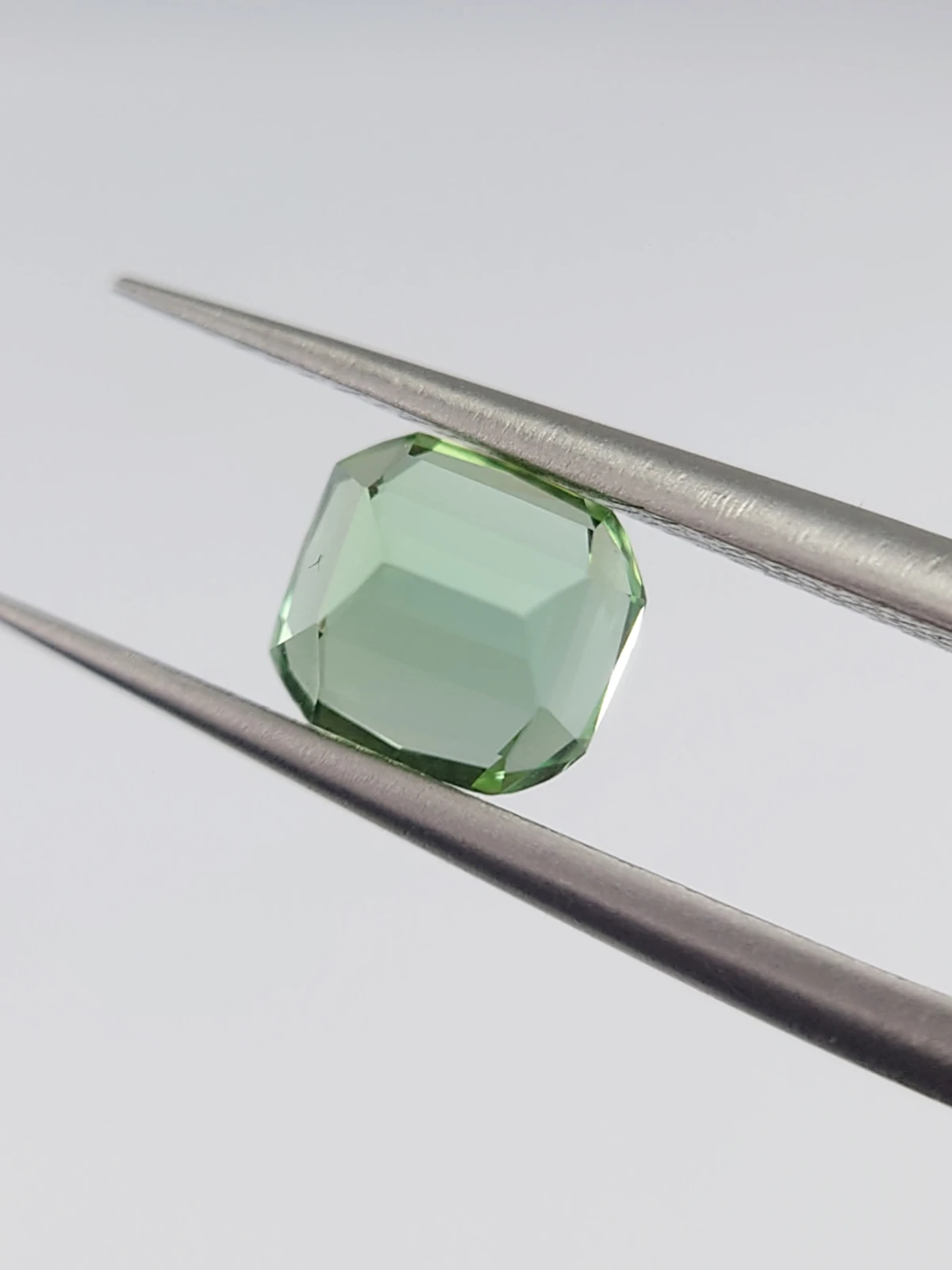 1.25ct Natural Mint Green Cushion Cut Tourmaline from Afghanistan