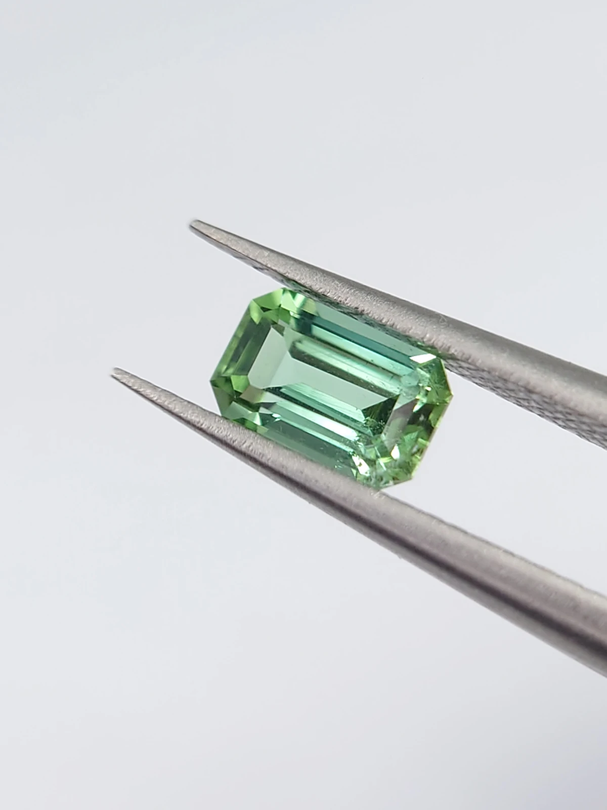 0.58ct Natural Mint Green Tourmaline in Emerald Cut from Afghanistan